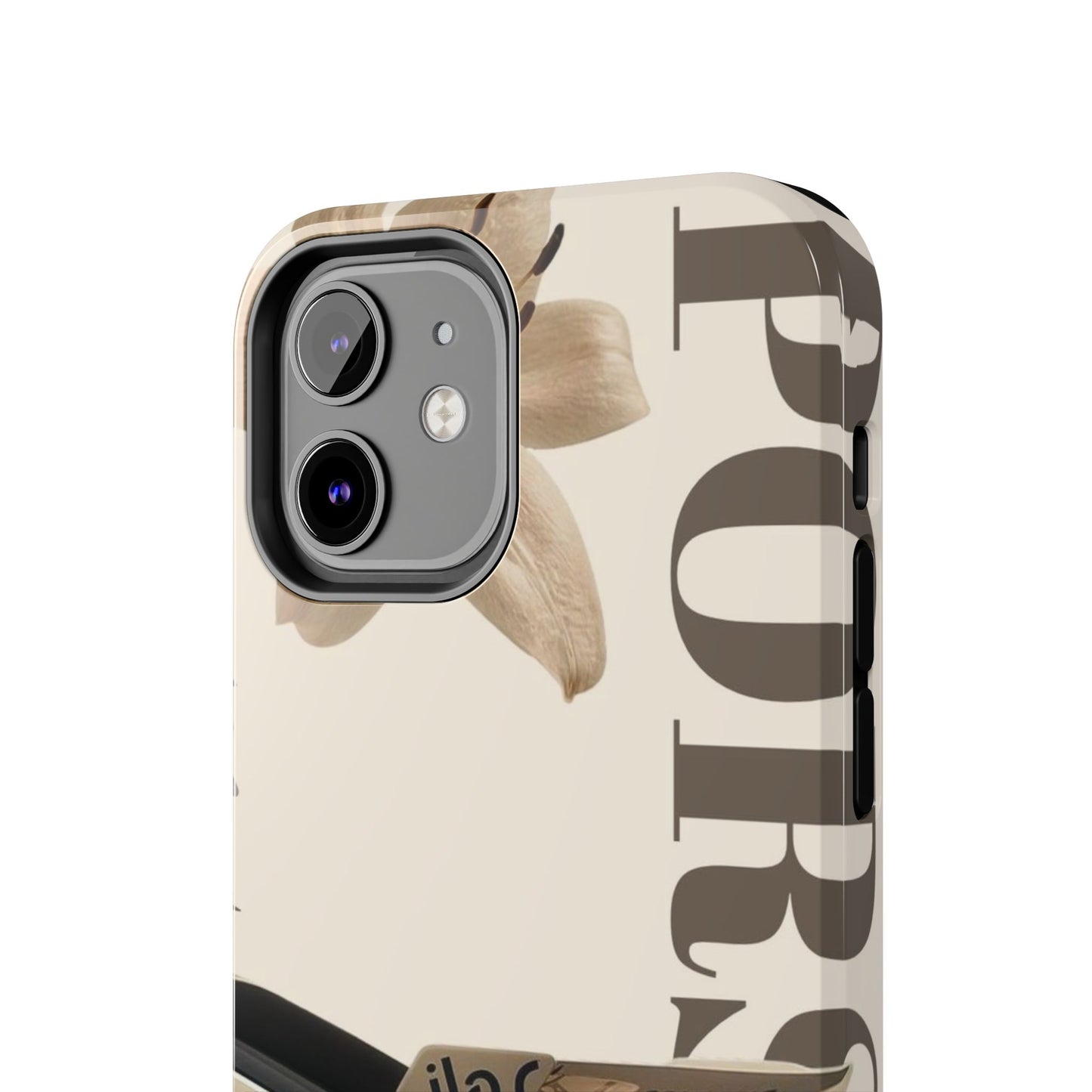 Tough Phone Case — Beige Sports Car Design with 'Tourist' Typography