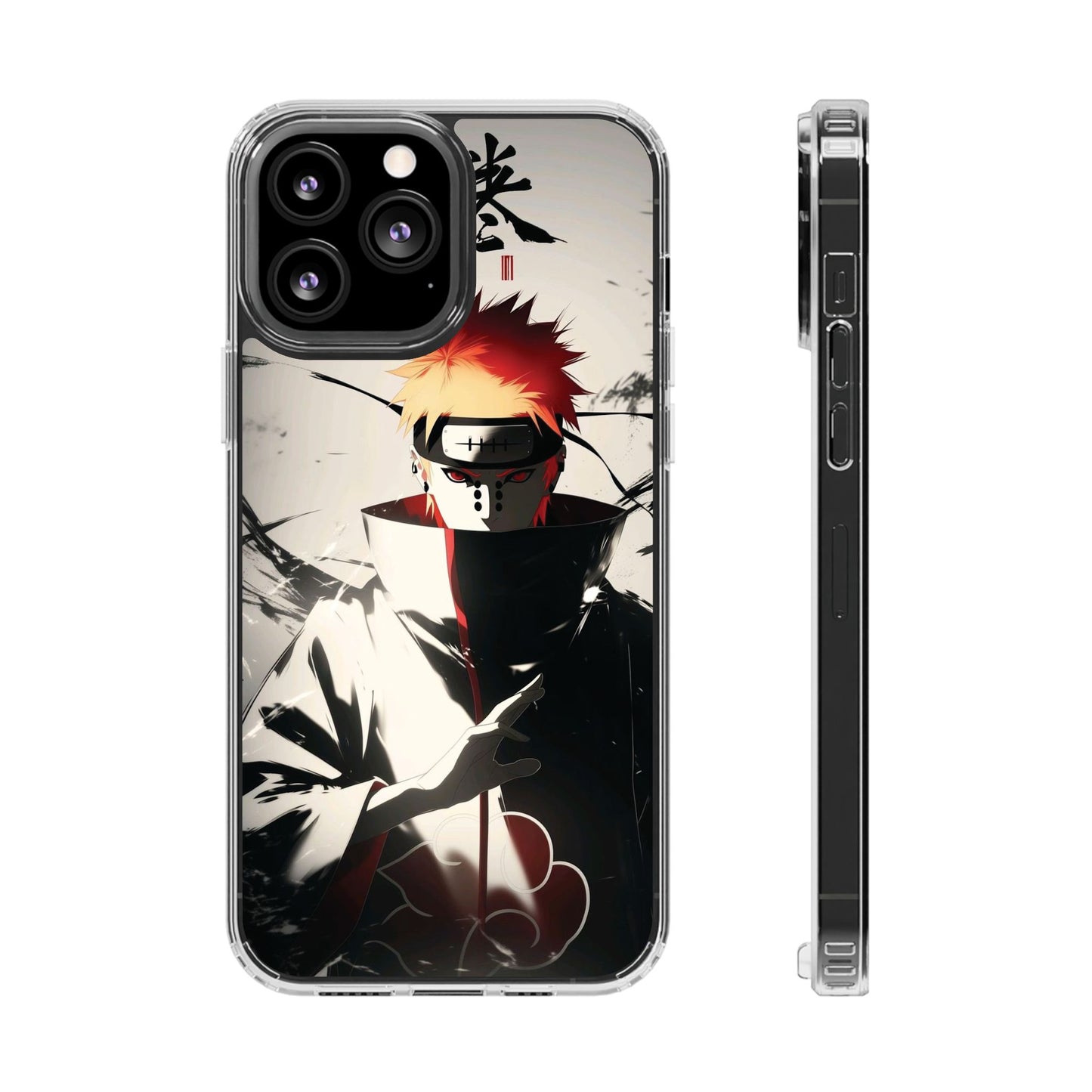 Clear Impact-Resistant Phone Case — Anime Akatsuki Shadow Design