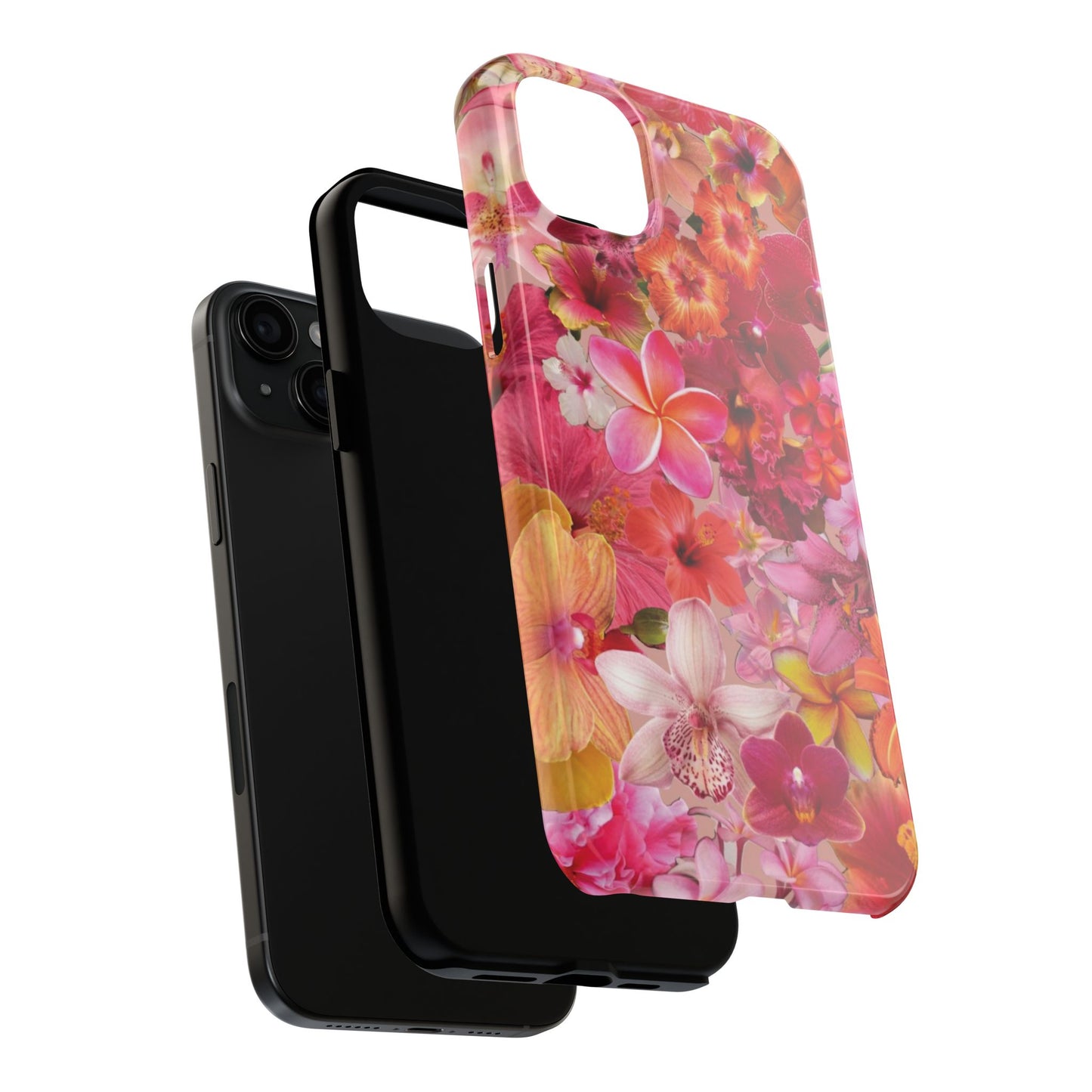 Tough Phone Case — Pink Tropical Floral Orchids Phone Cover