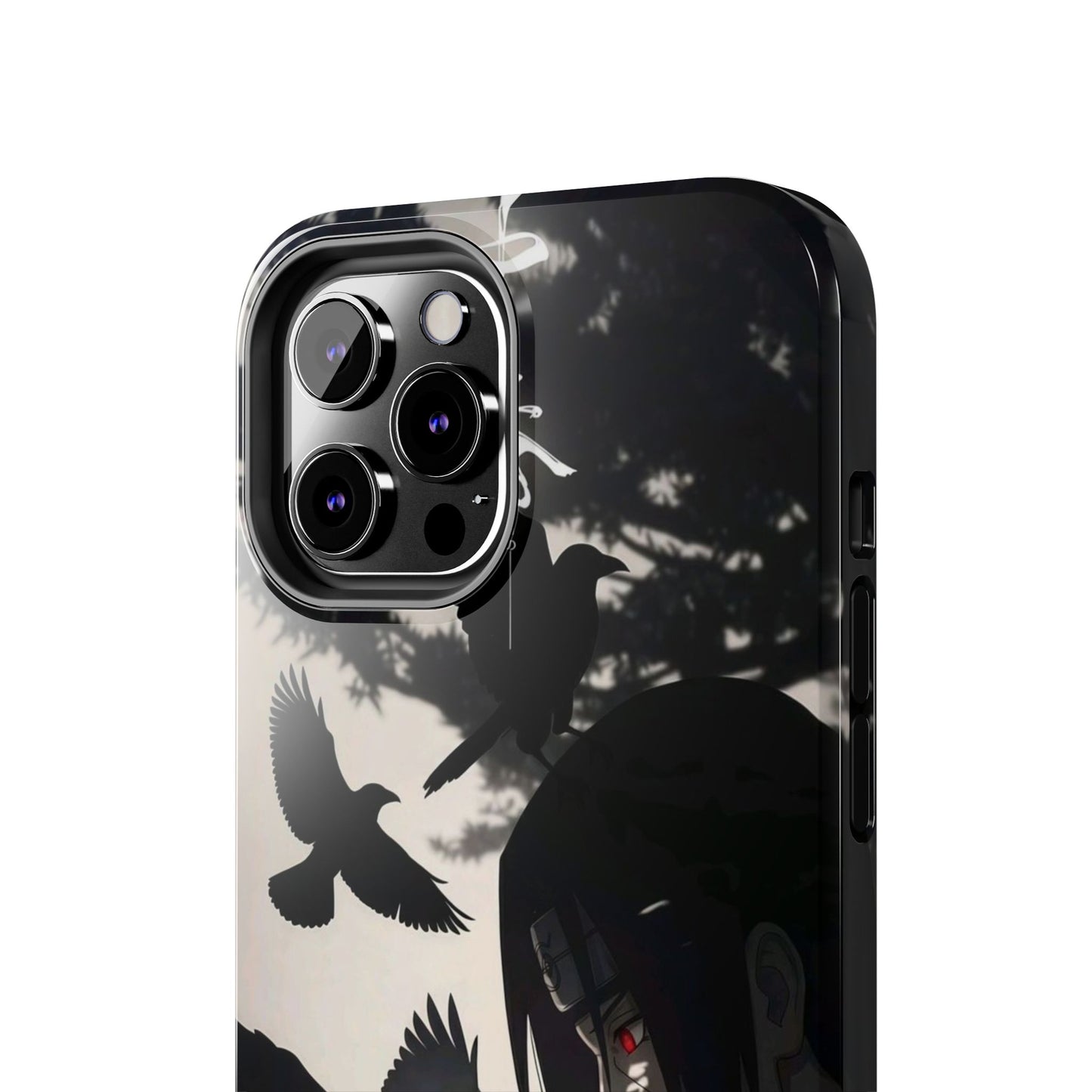 Anime Raven Silhouette Phone Case — Dark Red Eye Tough Protective Case