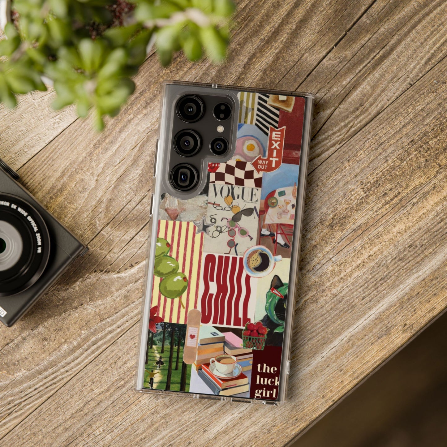Collage Vintage Aesthetic Clear Impact-Resistant Phone Case