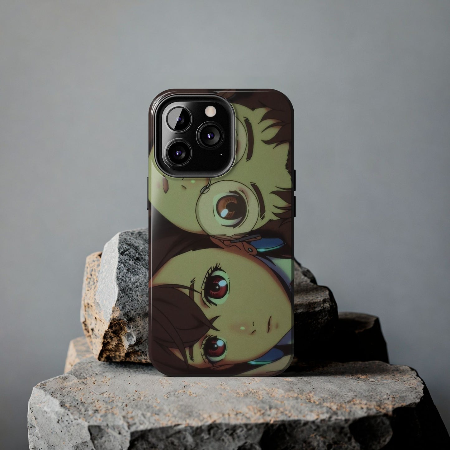 Anime Duo Tough Phone Case — Cute Chibi Sisters Protective Cover