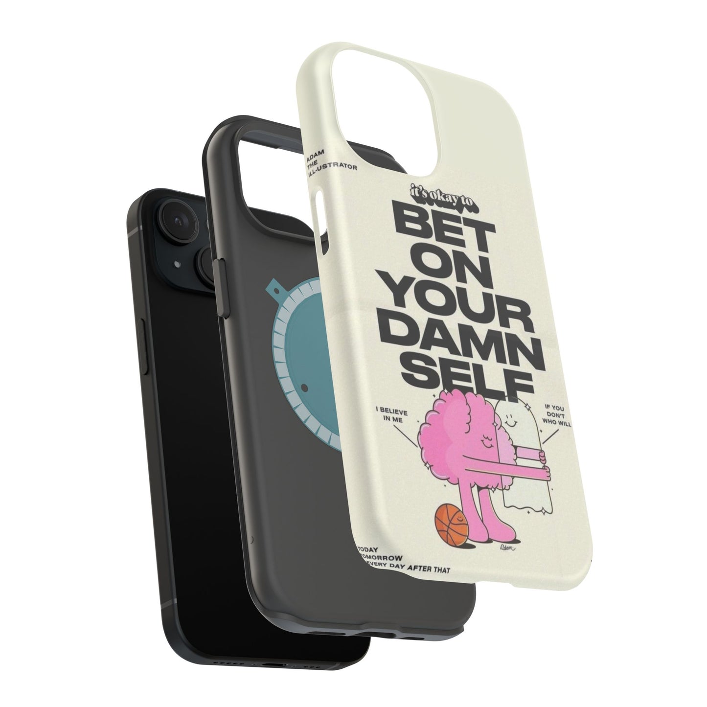 Magnetic Impact-Resistant Case — "Bet On Your Damn Self" Motivational Phone Cover