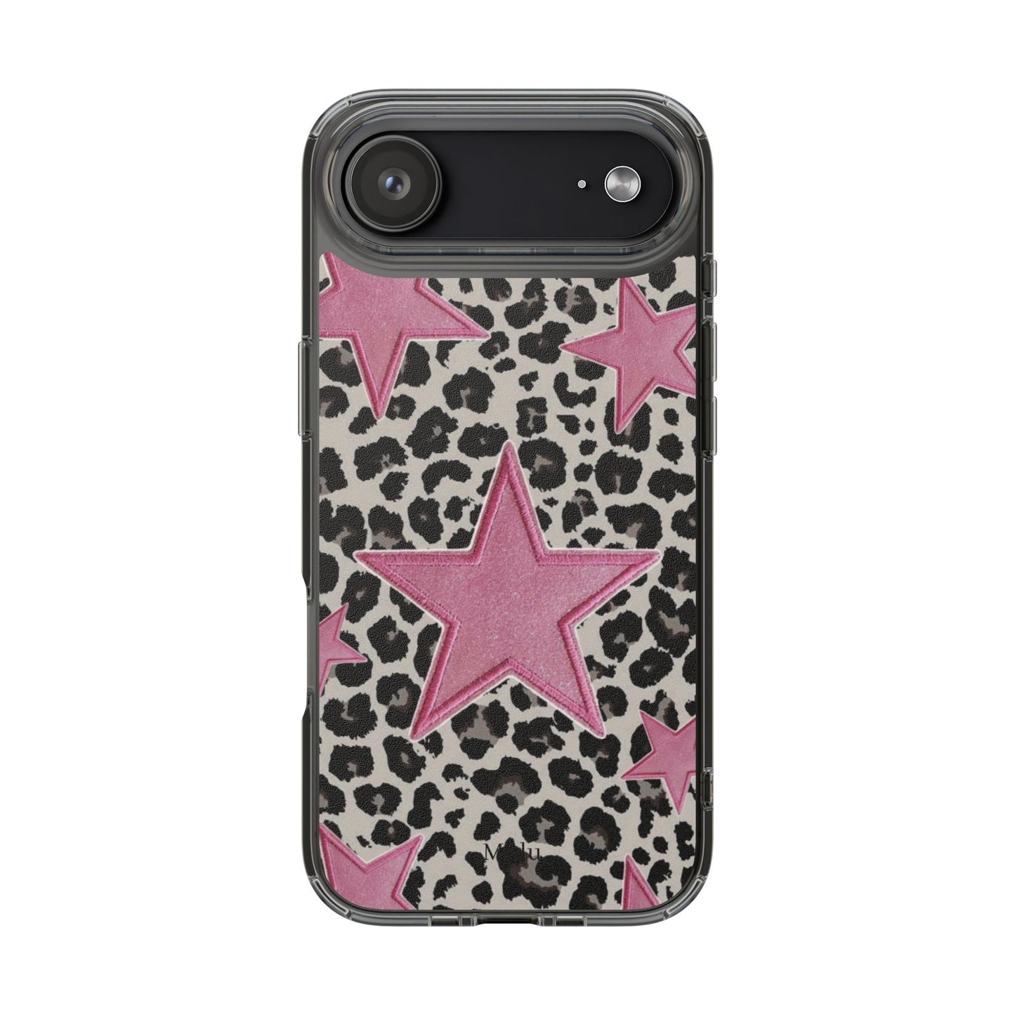 Pink Star Leopard Clear Impact Phone Case