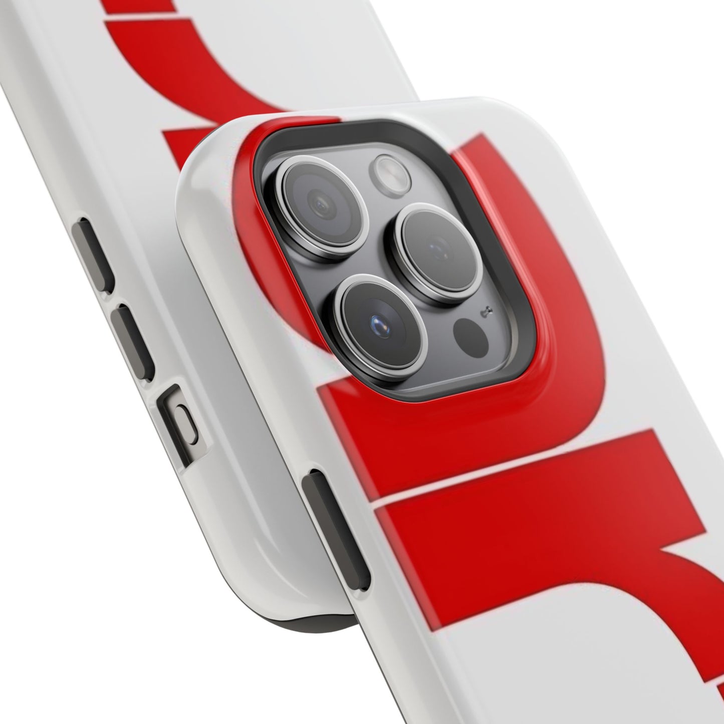 Magnetic Impact-Resistant Phone Case — Bold Red Typographic Design