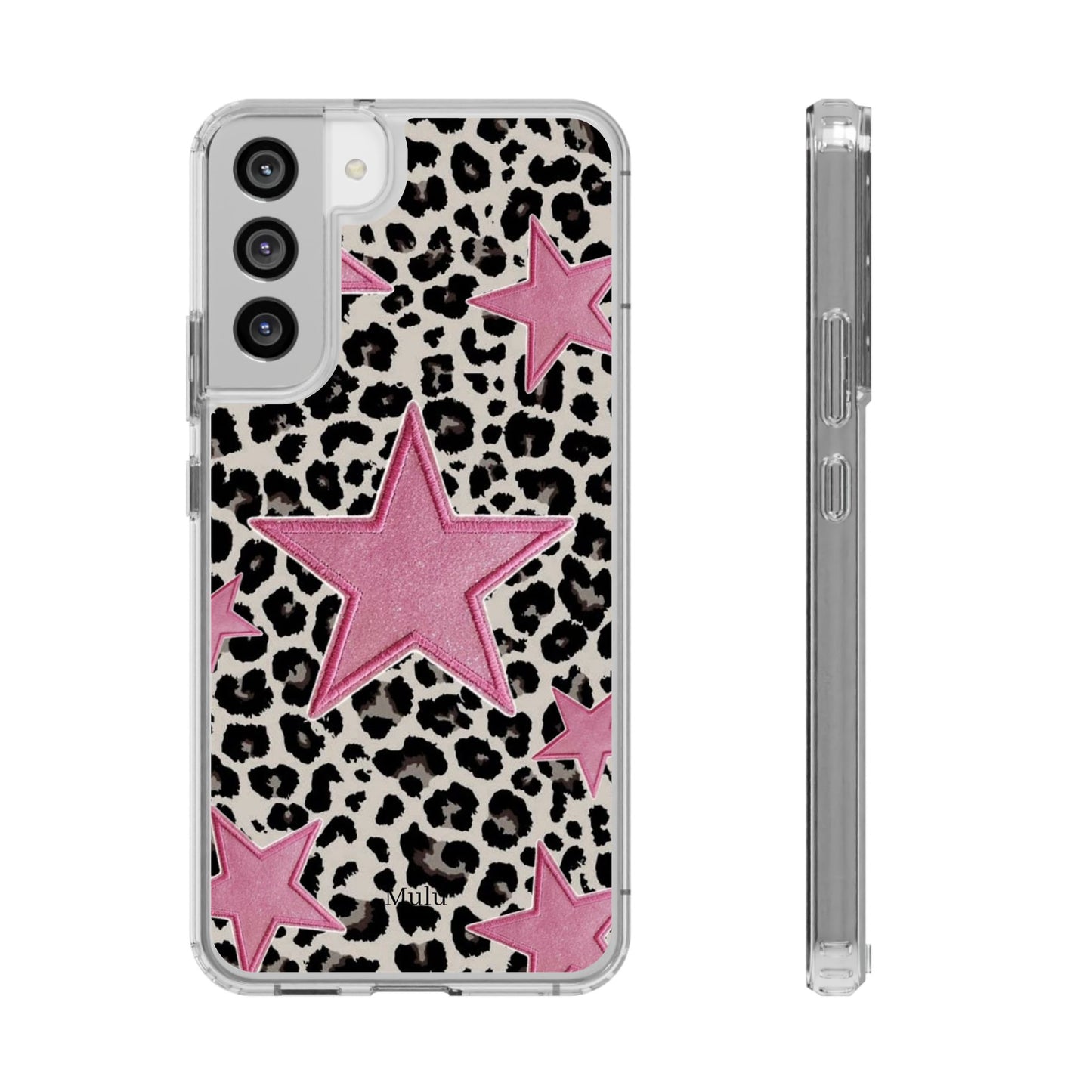 Pink Star Leopard Clear Impact Phone Case