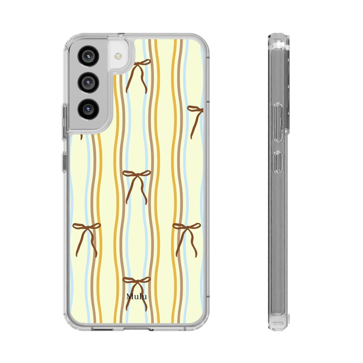 Ballet Ribbon Stripe Clear Impact Phone Case — Pastel Yellow Protective Cover