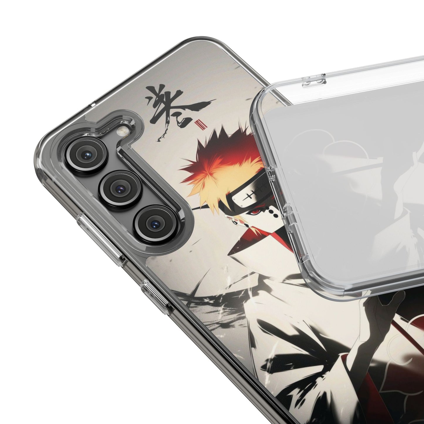Clear Impact-Resistant Phone Case — Anime Akatsuki Shadow Design