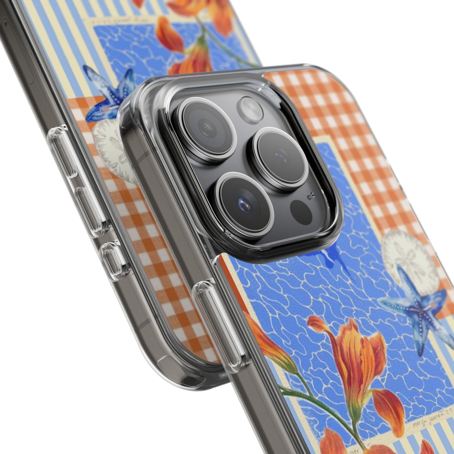 Floral Patchwork Clear Impact-Resistant Phone Case