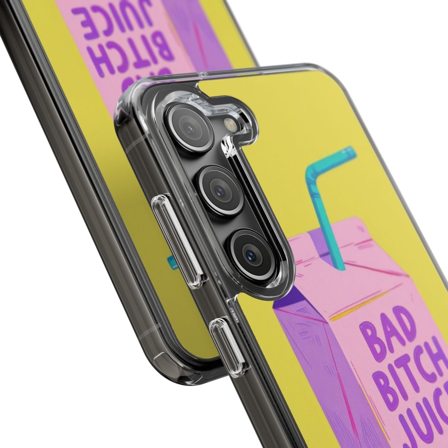 Clear Impact-Resistant Phone Case — "Bad Bitch Juice" Cartoon Juice Box Design