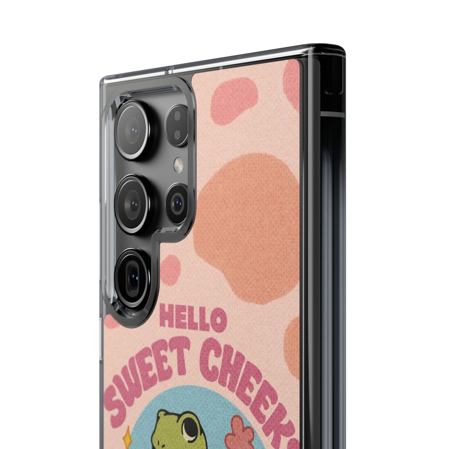 Clear Impact Phone Case — "Hello Sweet Cheeks" Retro Frog Design