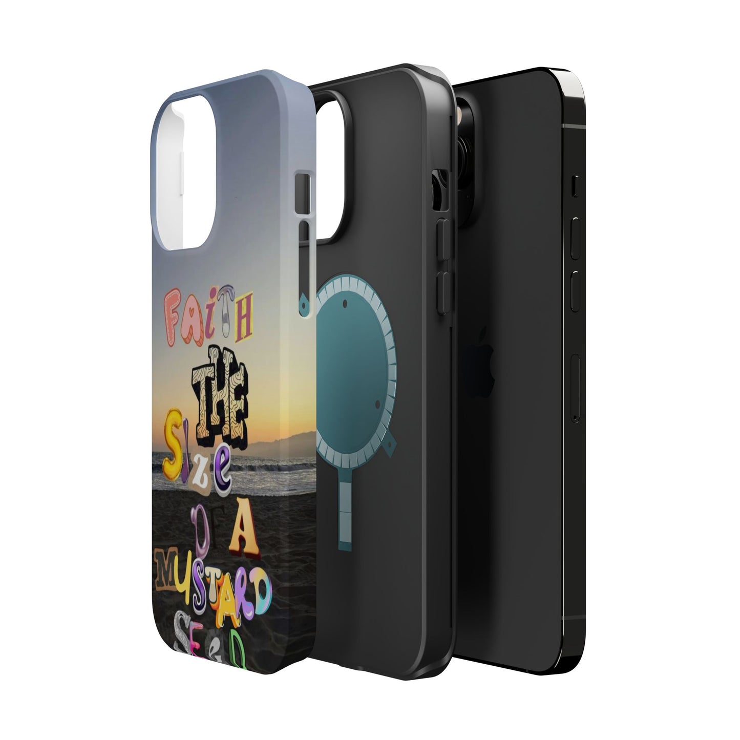 Magnetic Impact-Resistant Phone Case — "Faith the Size of a Mustard Seed" Sunset Design