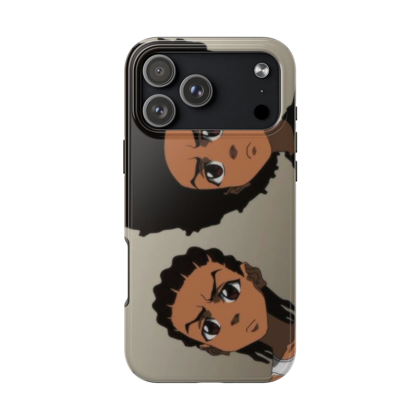 Tough Phone Case — Afro Anime Duo Face Design, Protective Shockproof Cover