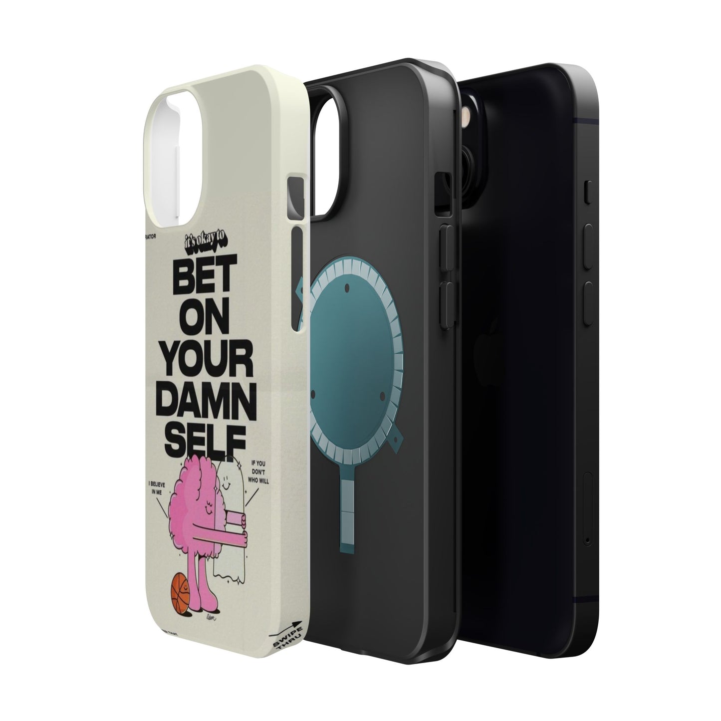 Magnetic Impact-Resistant Case — "Bet On Your Damn Self" Motivational Phone Cover