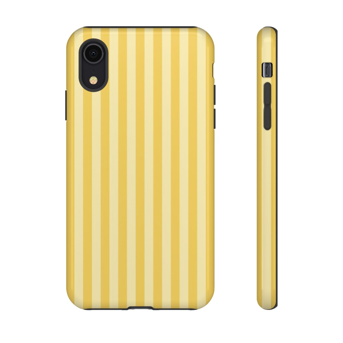Yellow Stripe Tough Phone Case — Durable Protective iPhone Cover