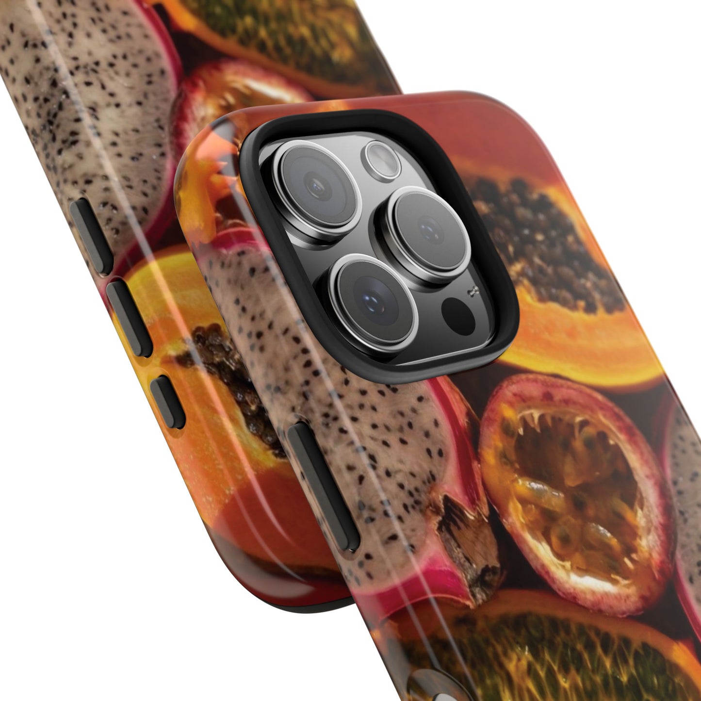 Tropical Fruit Tough Phone Case — Papaya & Dragon Fruit Design
