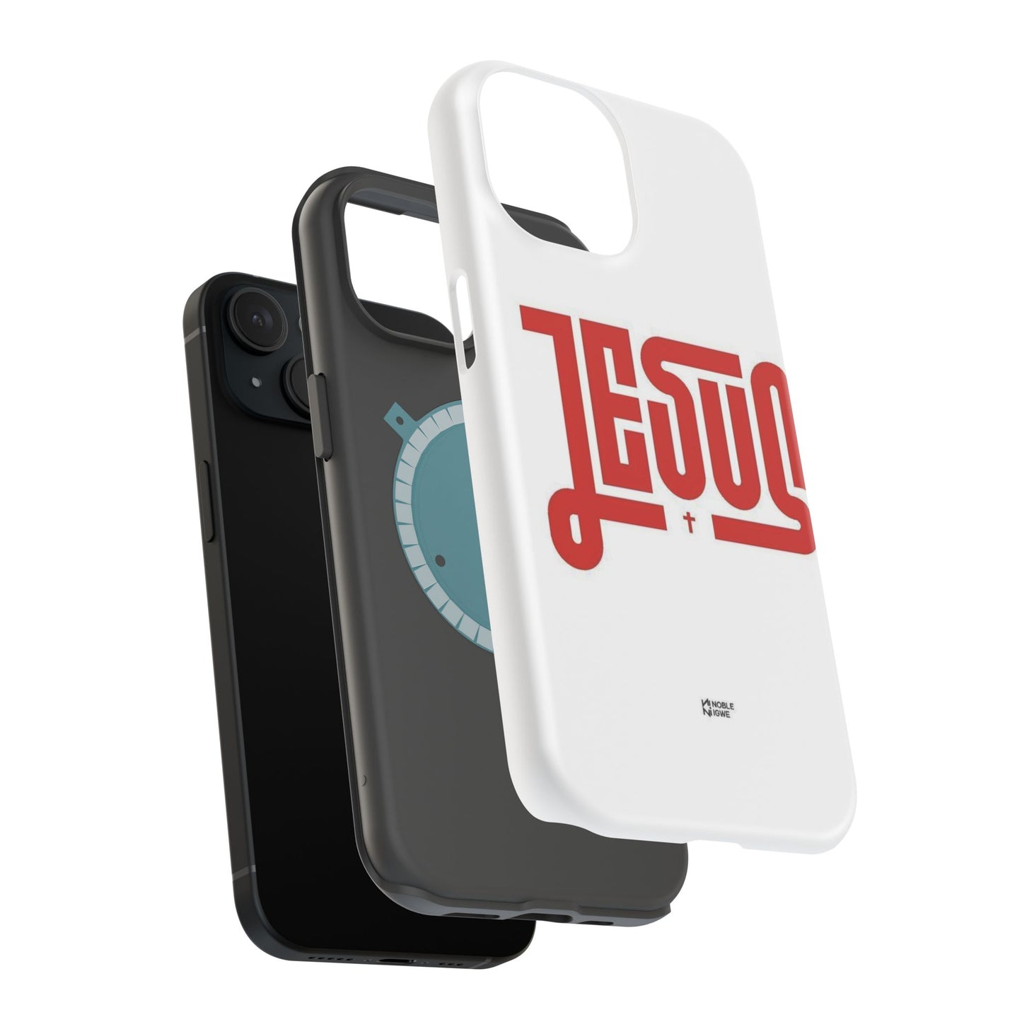 Jesus Magnetic Impact‑Resistant Phone Case — Bold Red Script Christian iPhone Cover