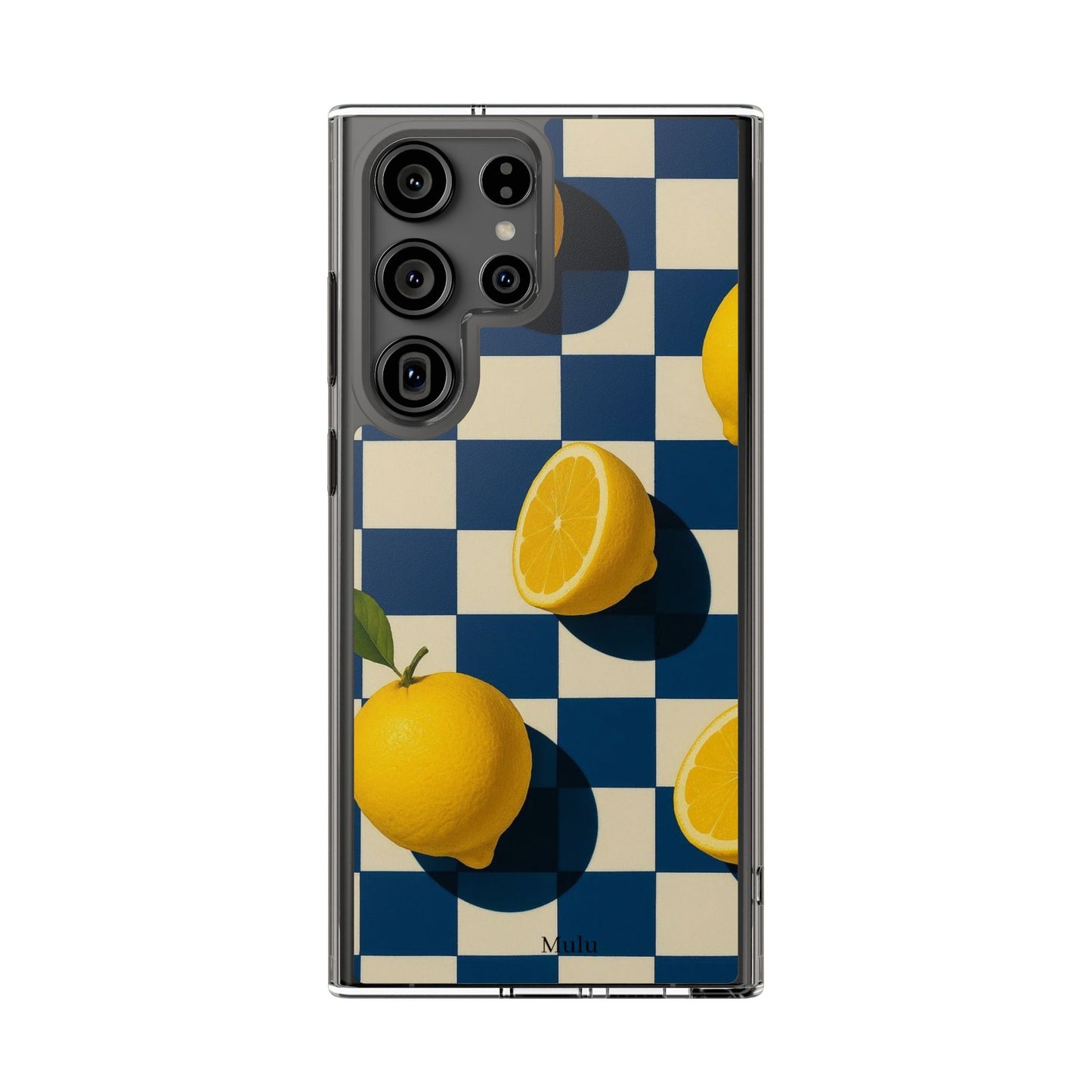 Clear Impact-Resistant Case — Retro Checkered Lemons Phone Case