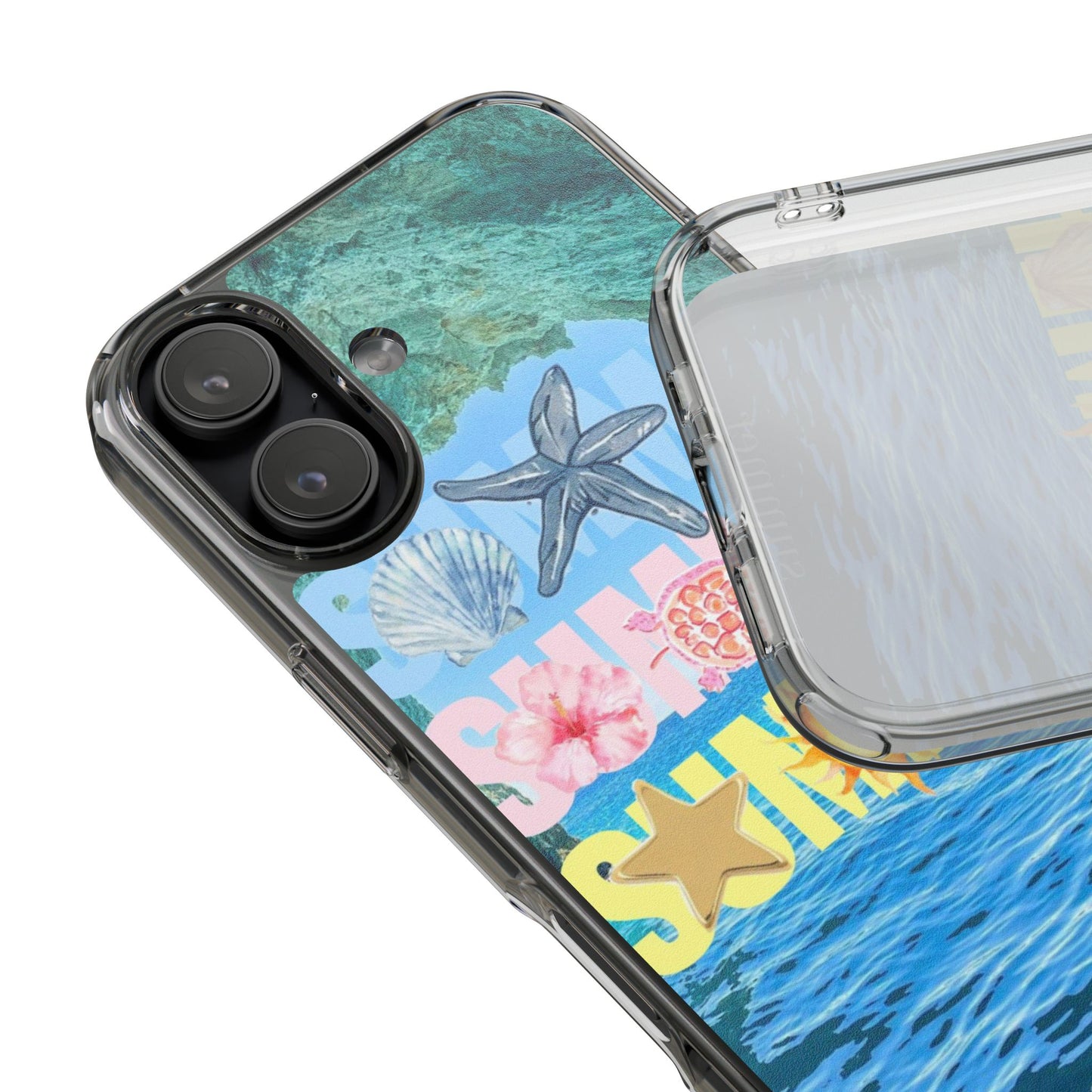 Clear Summer Beach Phone Case — Impact‑Resistant Tropical Design