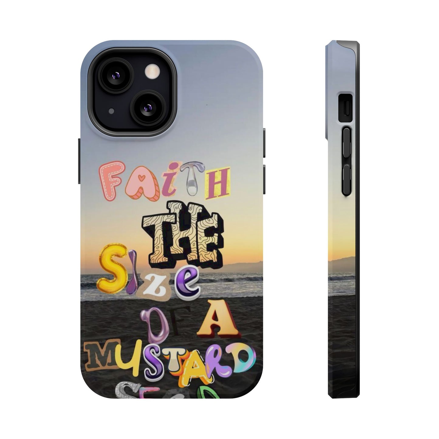 Magnetic Impact-Resistant Phone Case — "Faith the Size of a Mustard Seed" Sunset Design