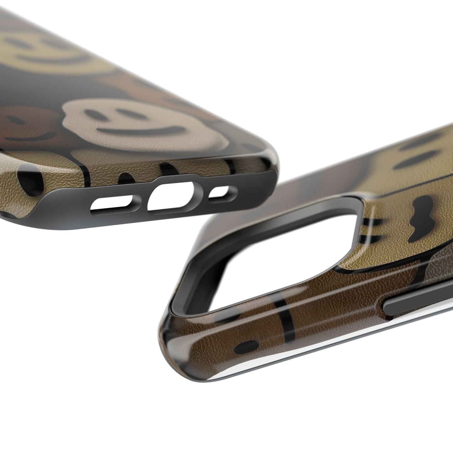 Magnetic Impact-Resistant Case — Brown Smiley Tile Phone Cover