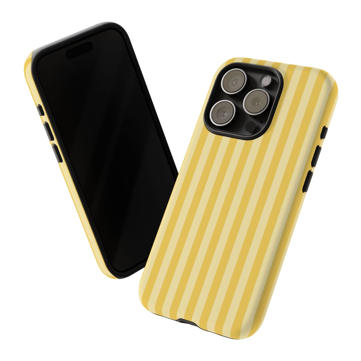Yellow Stripe Tough Phone Case — Durable Protective iPhone Cover