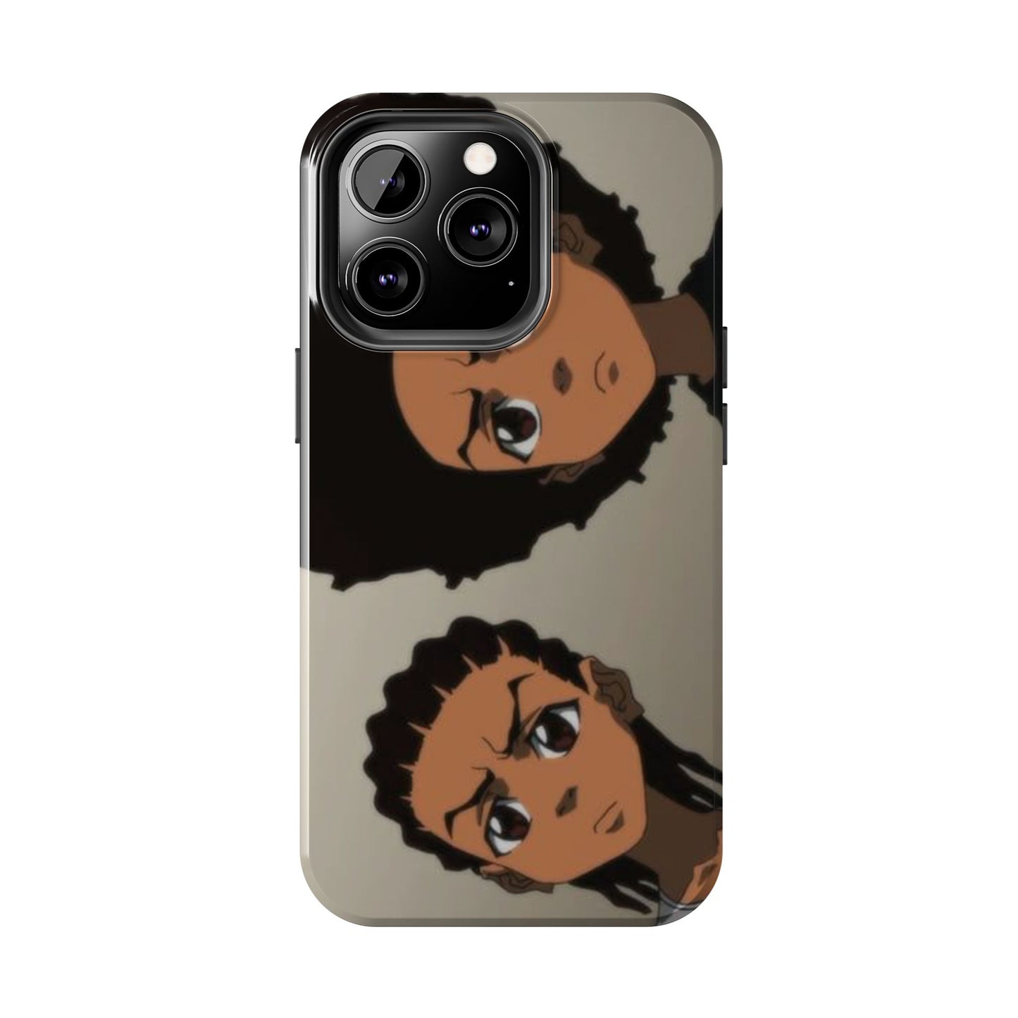 Tough Phone Case — Afro Anime Duo Face Design, Protective Shockproof Cover