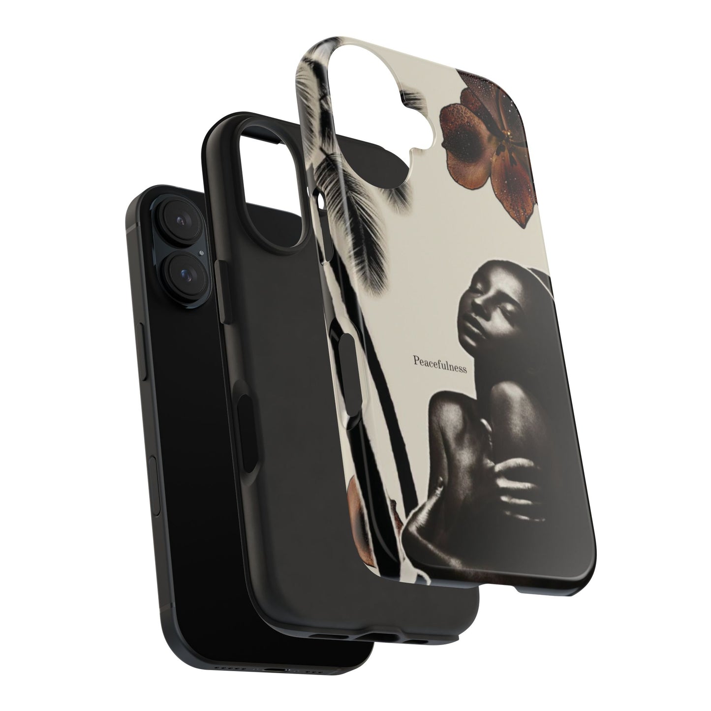 Tough Phone Case — "Peacefulness" Artistic Black Woman Floral Design