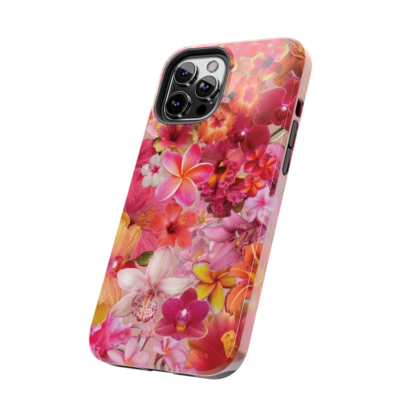 Tough Phone Case — Pink Tropical Floral Orchids Phone Cover