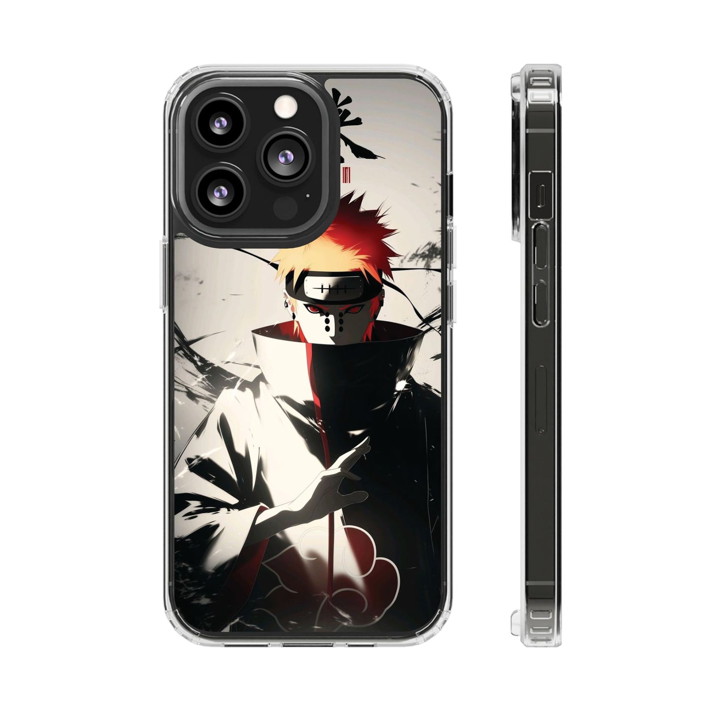 Clear Impact-Resistant Phone Case — Anime Akatsuki Shadow Design
