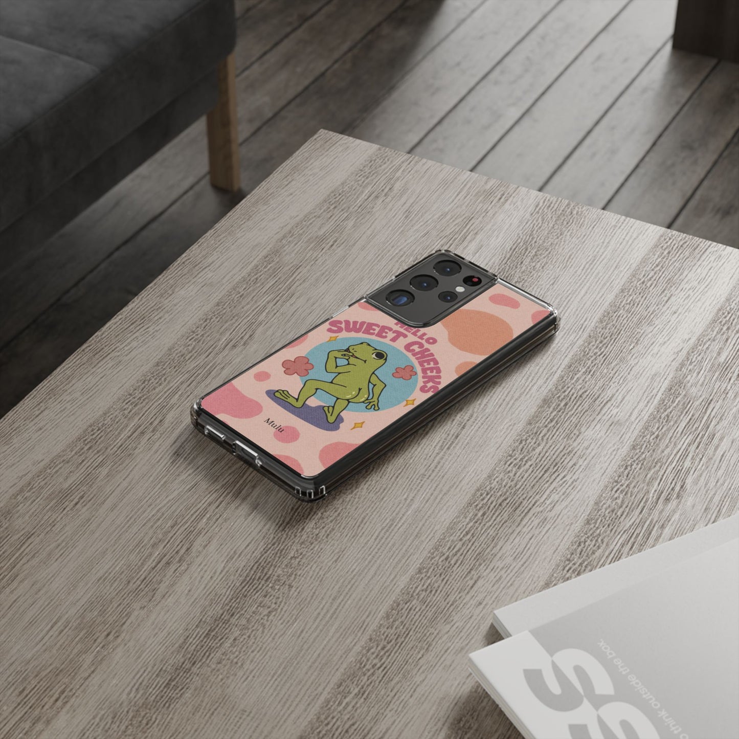 Clear Impact Phone Case — "Hello Sweet Cheeks" Retro Frog Design