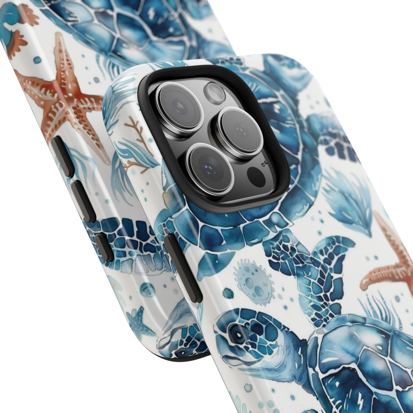 Sea Turtle Tough Phone Case — Blue Ocean Marine Life Protective Cover