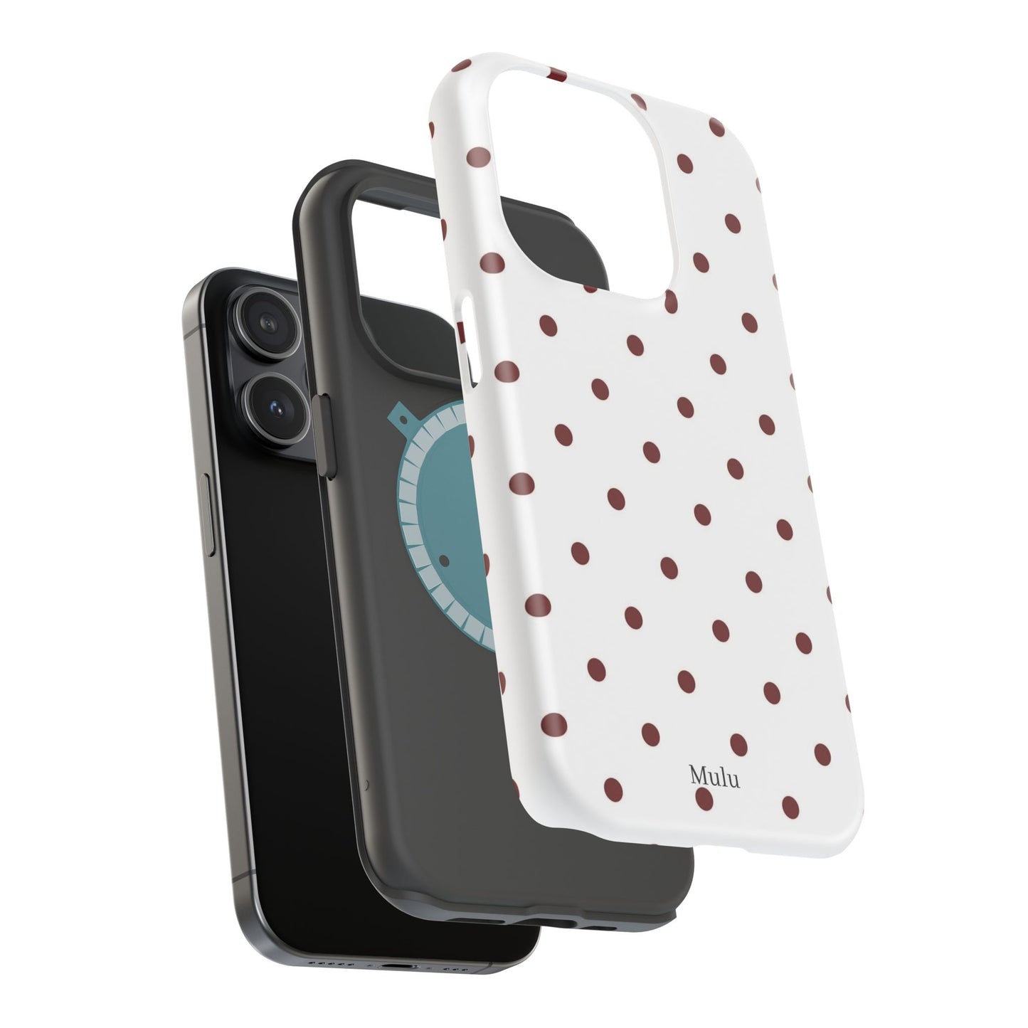 Polka Dot Magnetic Impact-Resistant Phone Case — Red Dots on White