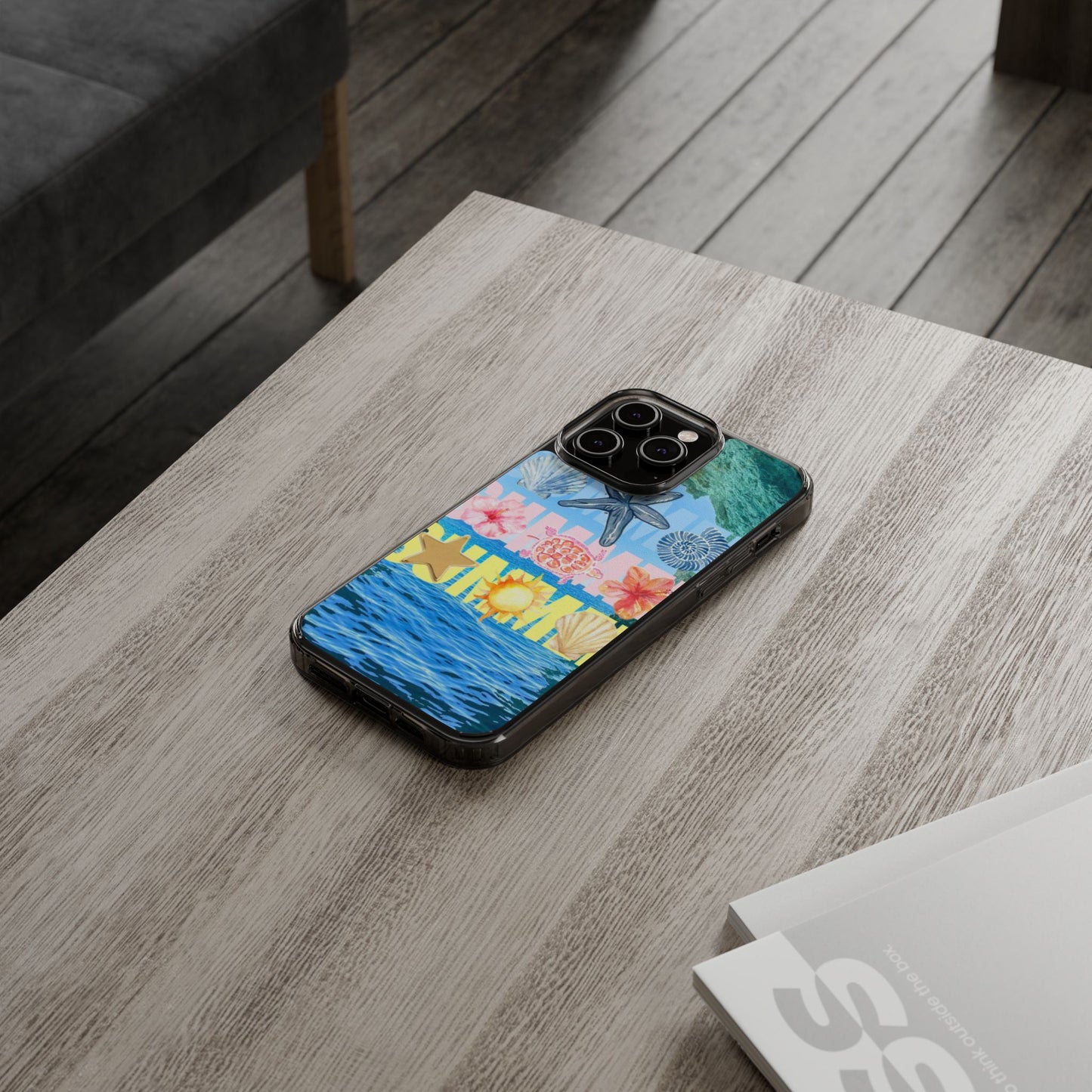 Clear Summer Beach Phone Case — Impact‑Resistant Tropical Design