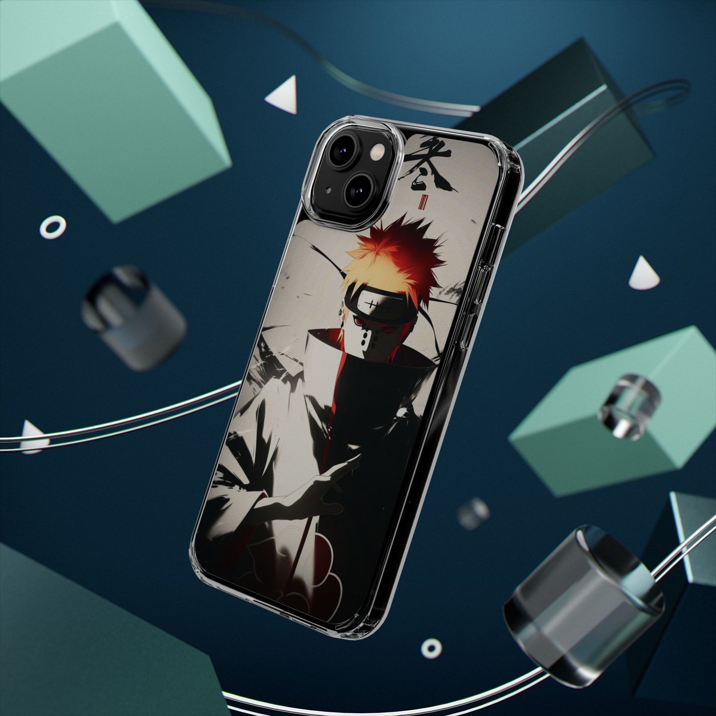 Clear Impact-Resistant Phone Case — Anime Akatsuki Shadow Design