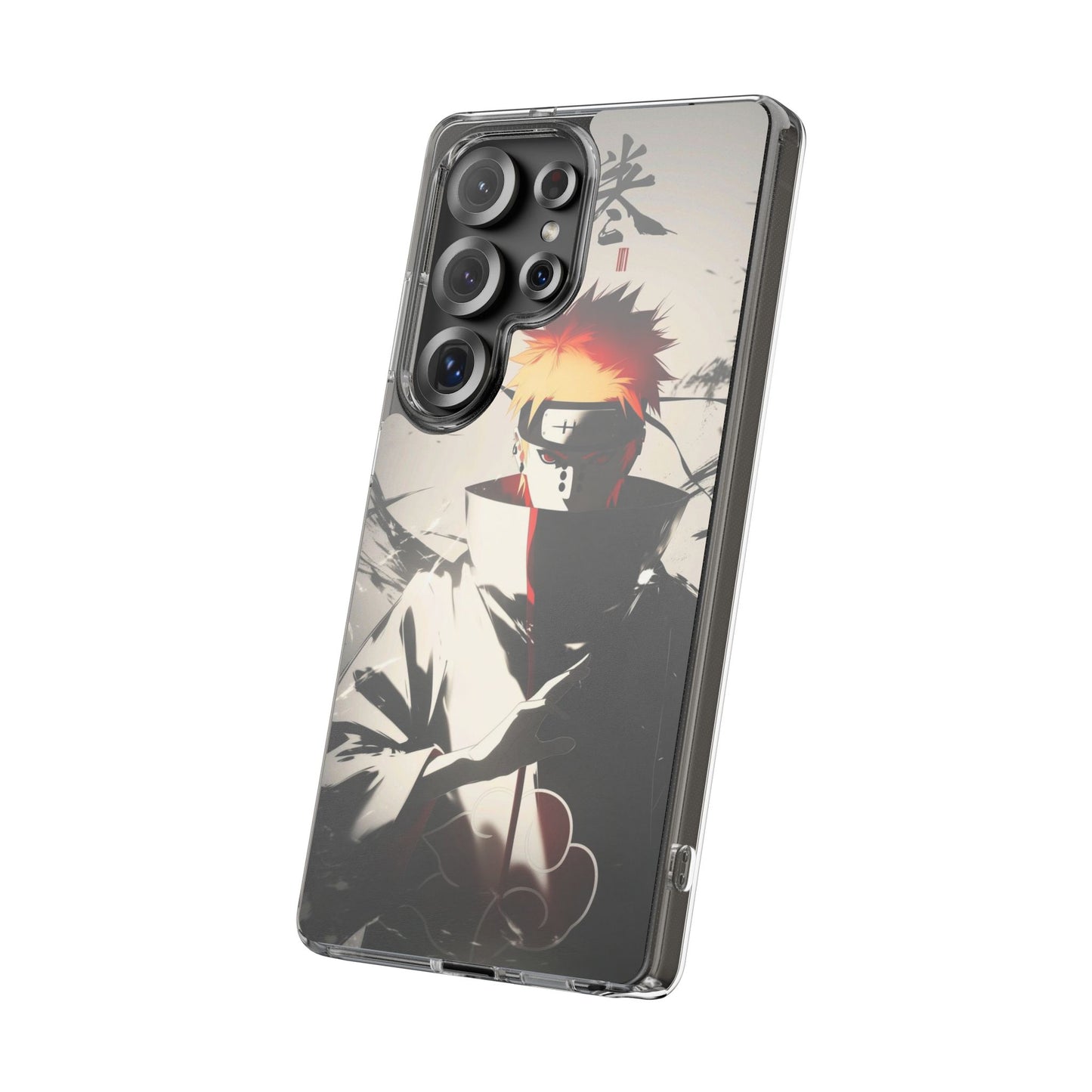 Clear Impact-Resistant Phone Case — Anime Akatsuki Shadow Design