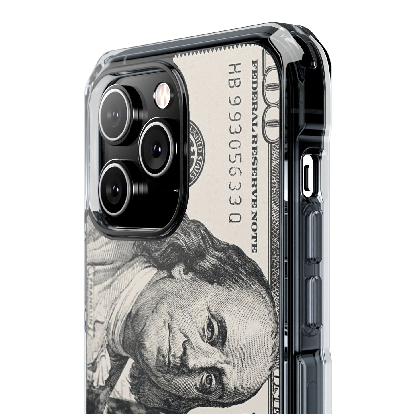 Clear Magnetic Phone Case — Hundred Dollar Bill Design