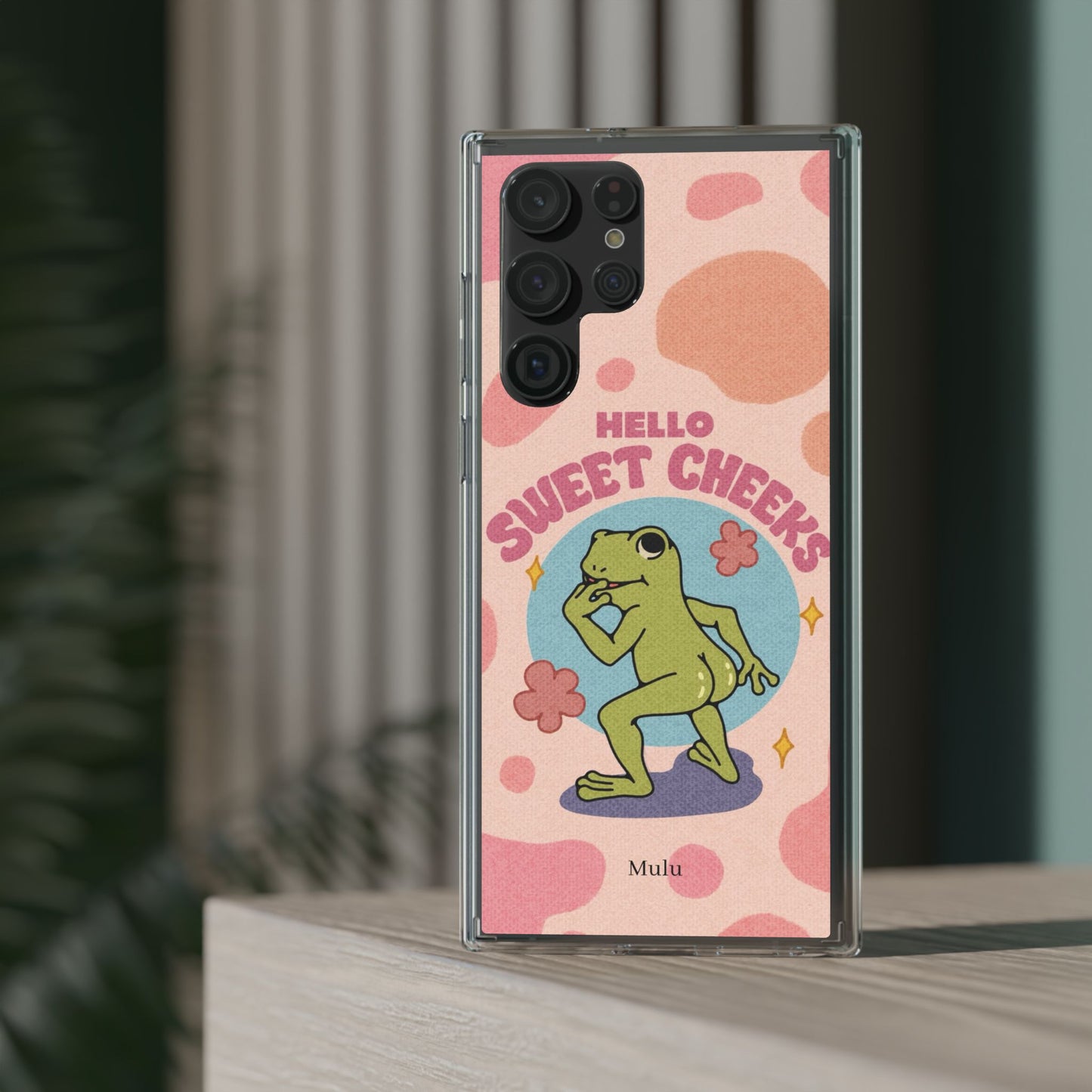 Clear Impact Phone Case — "Hello Sweet Cheeks" Retro Frog Design