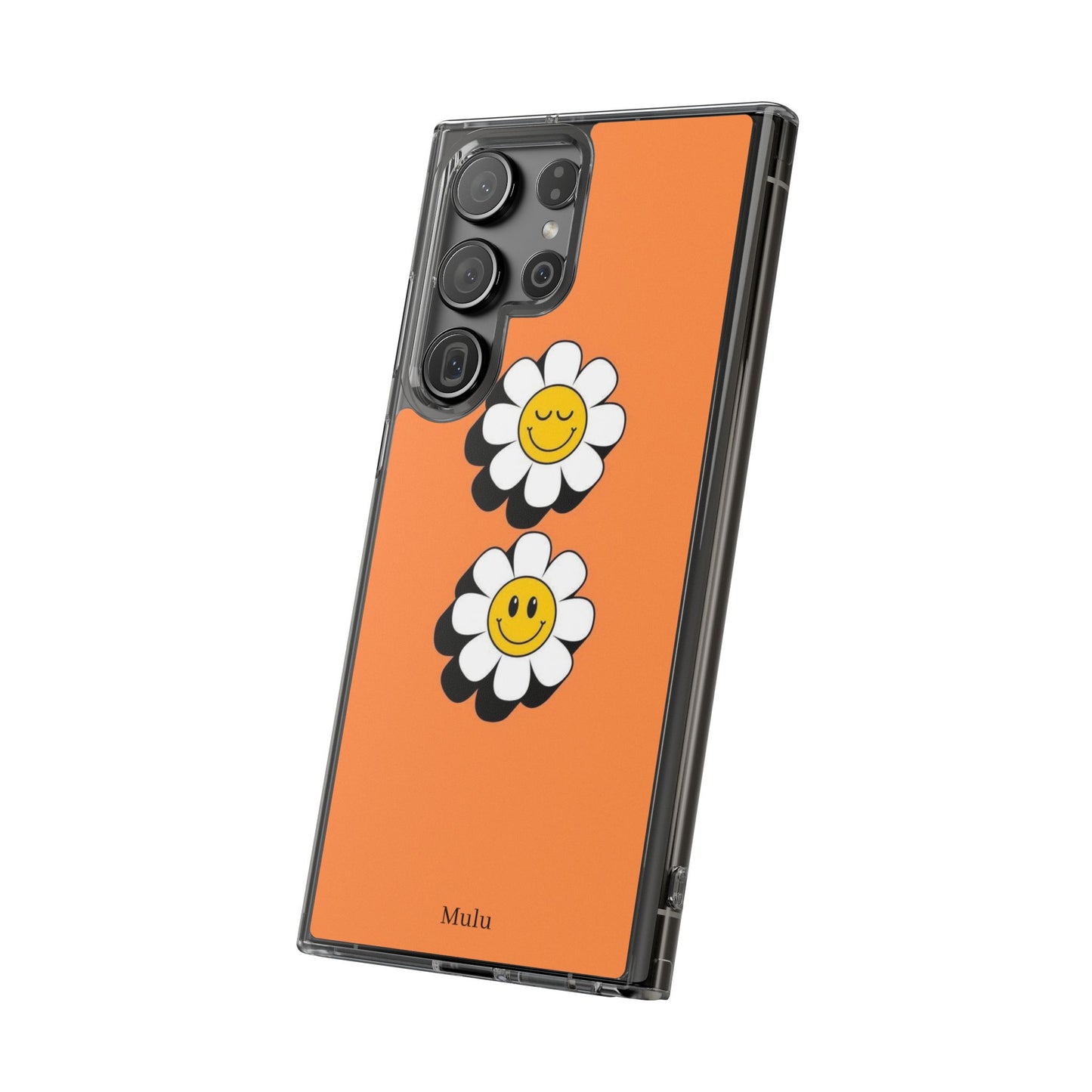 Phone Case — Orange Smiley Daisy Clear Impact‑Resistant Case