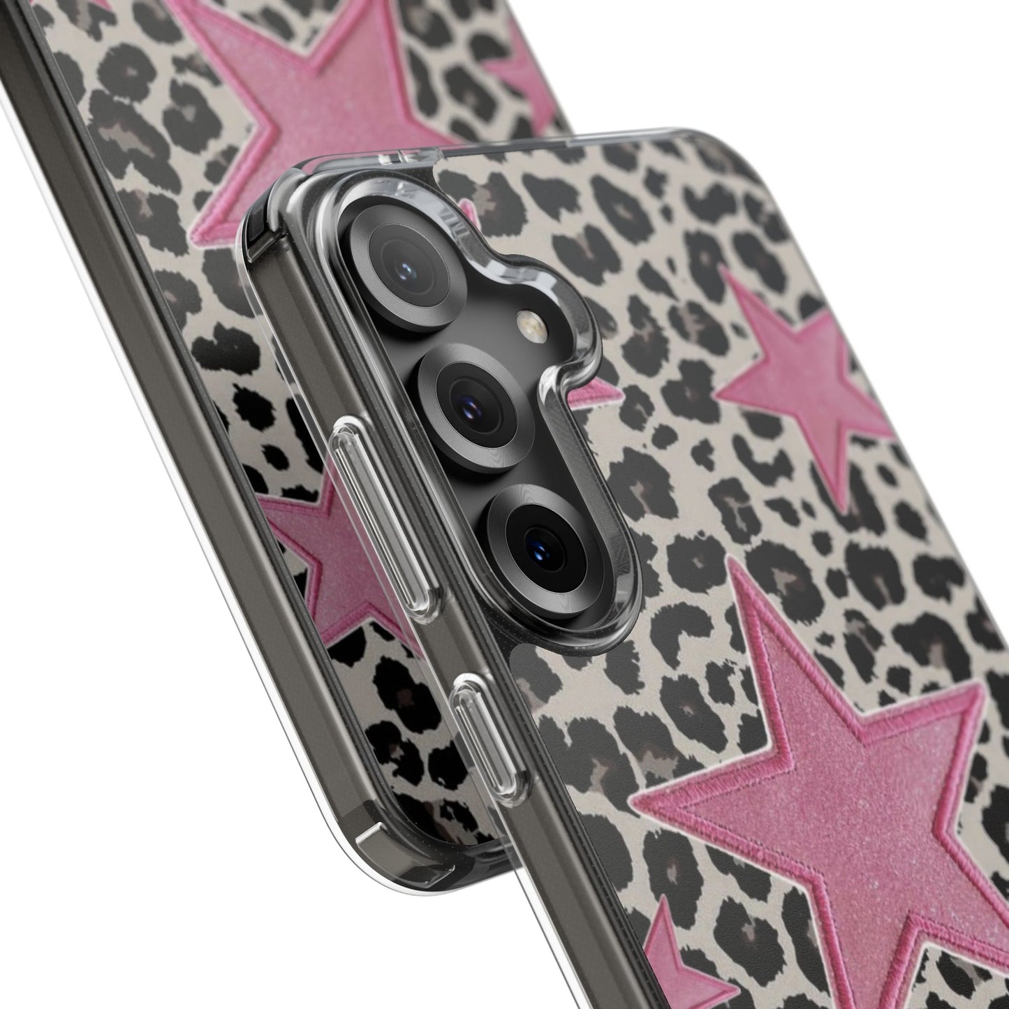 Pink Star Leopard Clear Impact Phone Case