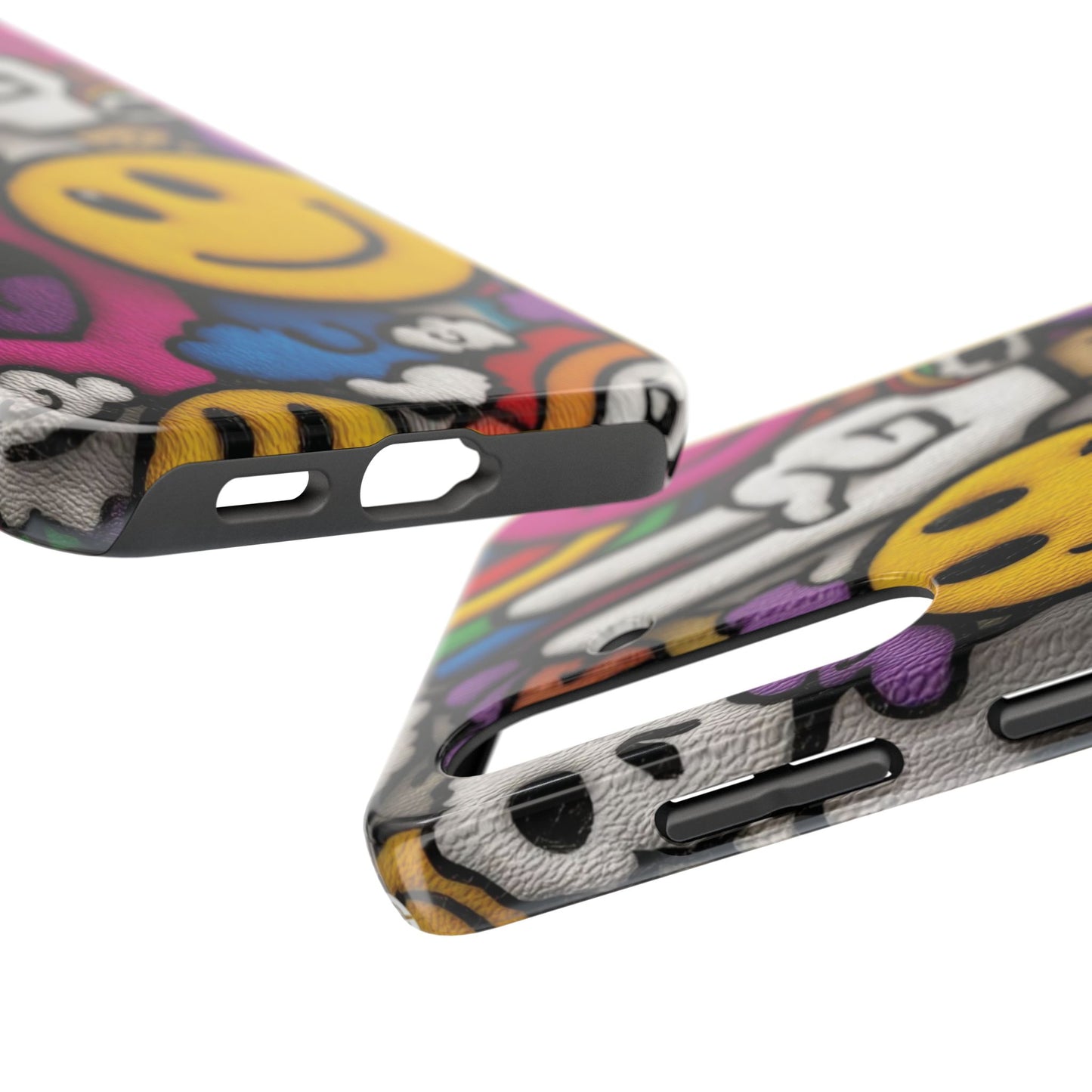 Smiley Graffiti Tough Phone Case – Colorful Urban Art Protection