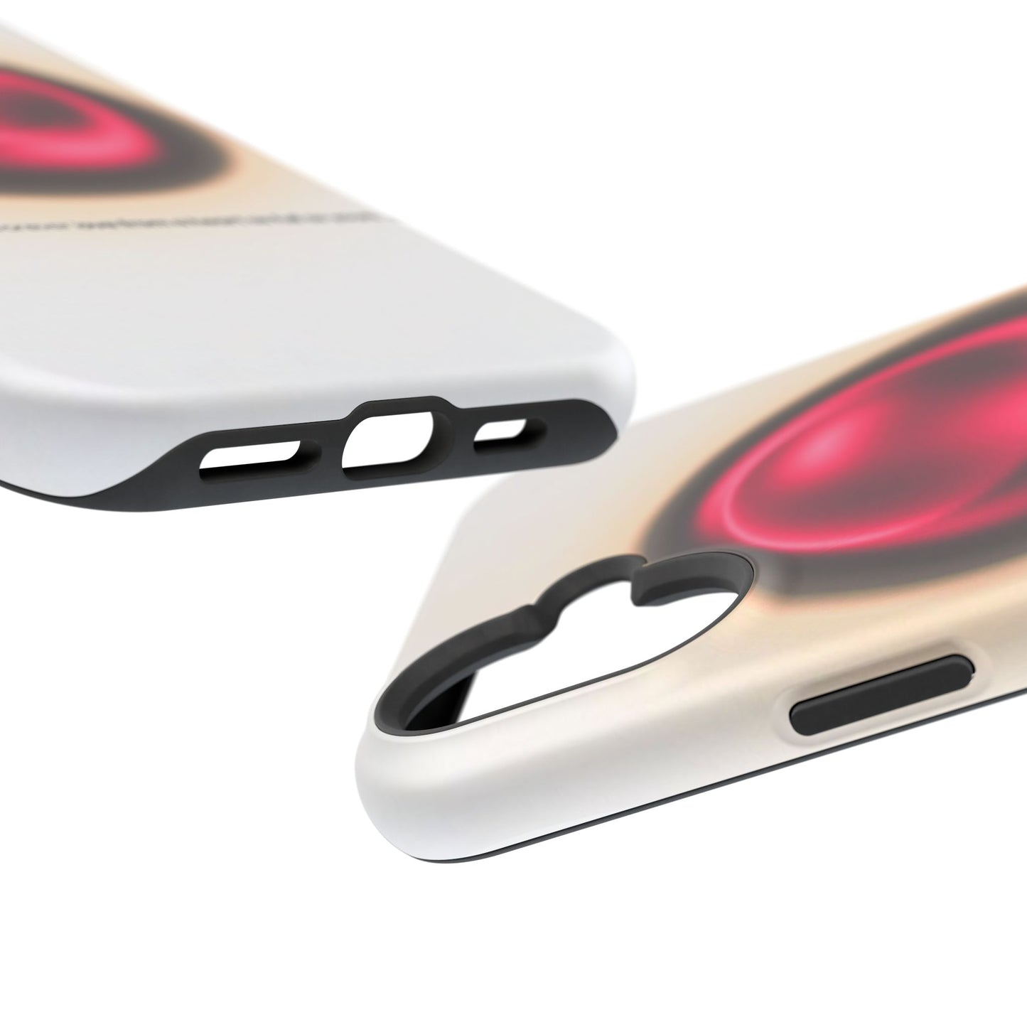 Protective Phone Case — Red Pearl Heart Design with 'You deserve a forever love' Text