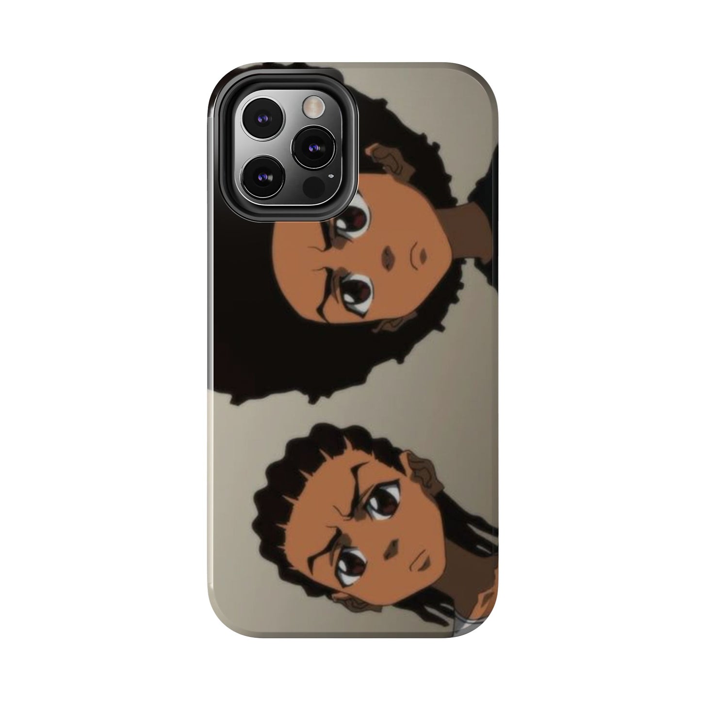 Tough Phone Case — Afro Anime Duo Face Design, Protective Shockproof Cover