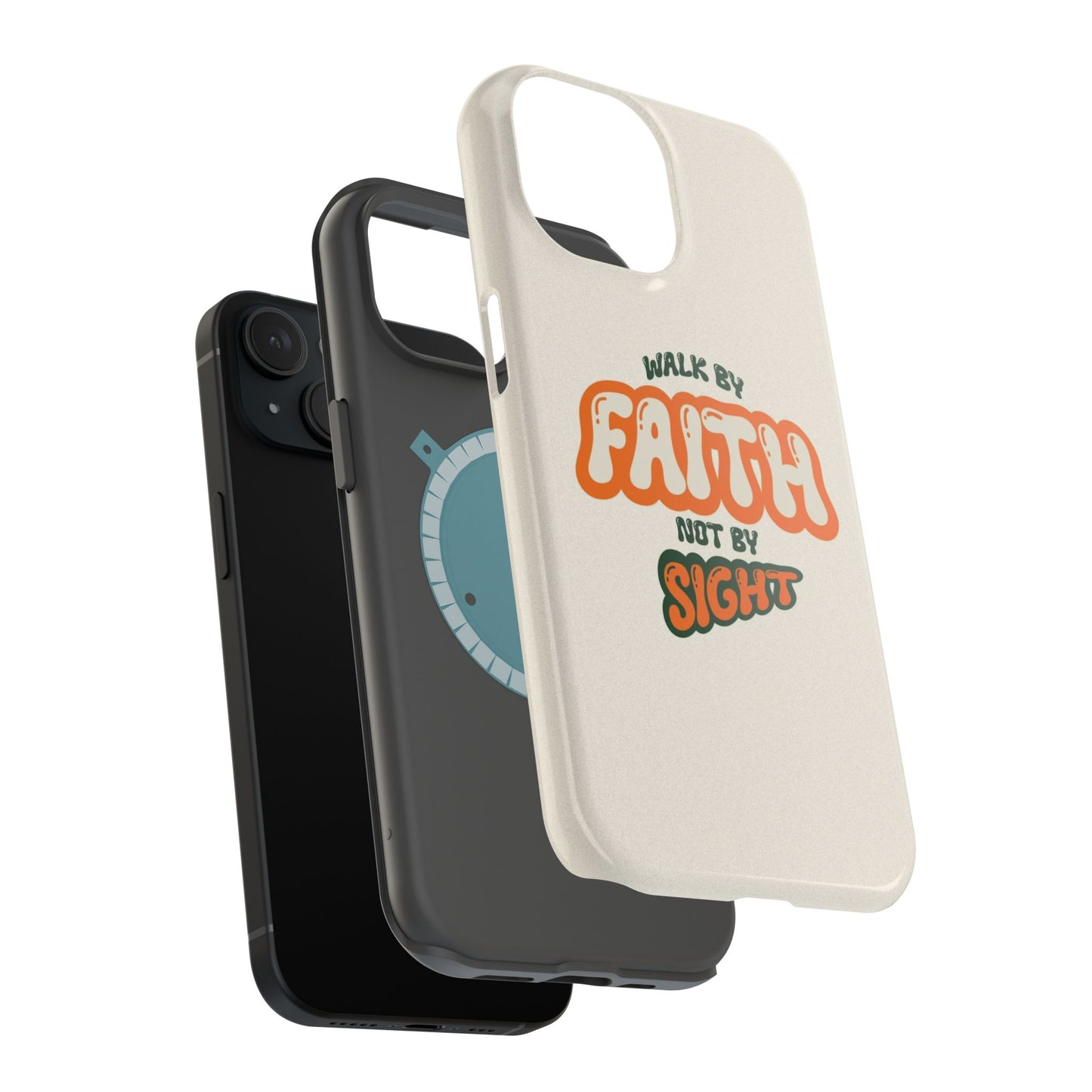 Magnetic Impact-Resistant Case — "Walk by Faith Not by Sight" Inspirational Phone Cover