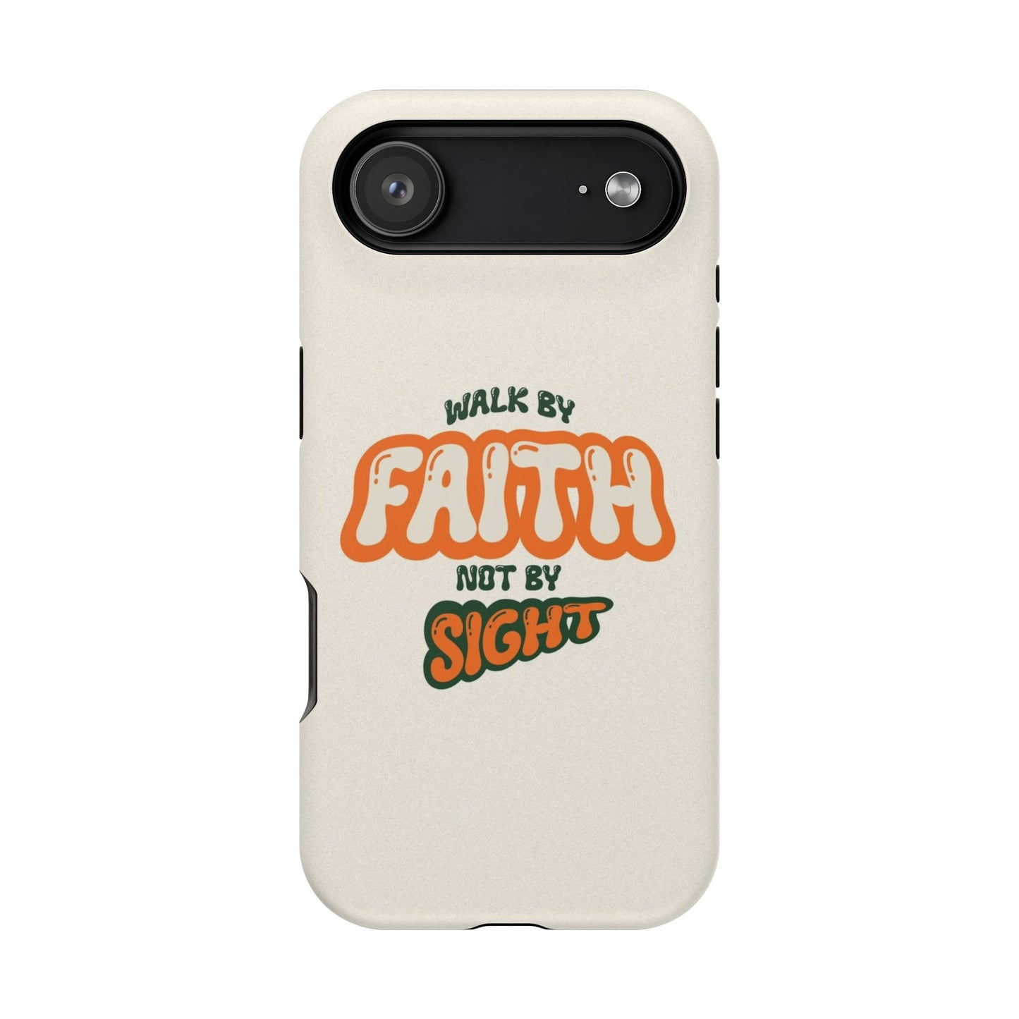 Magnetic Impact-Resistant Case — "Walk by Faith Not by Sight" Inspirational Phone Cover
