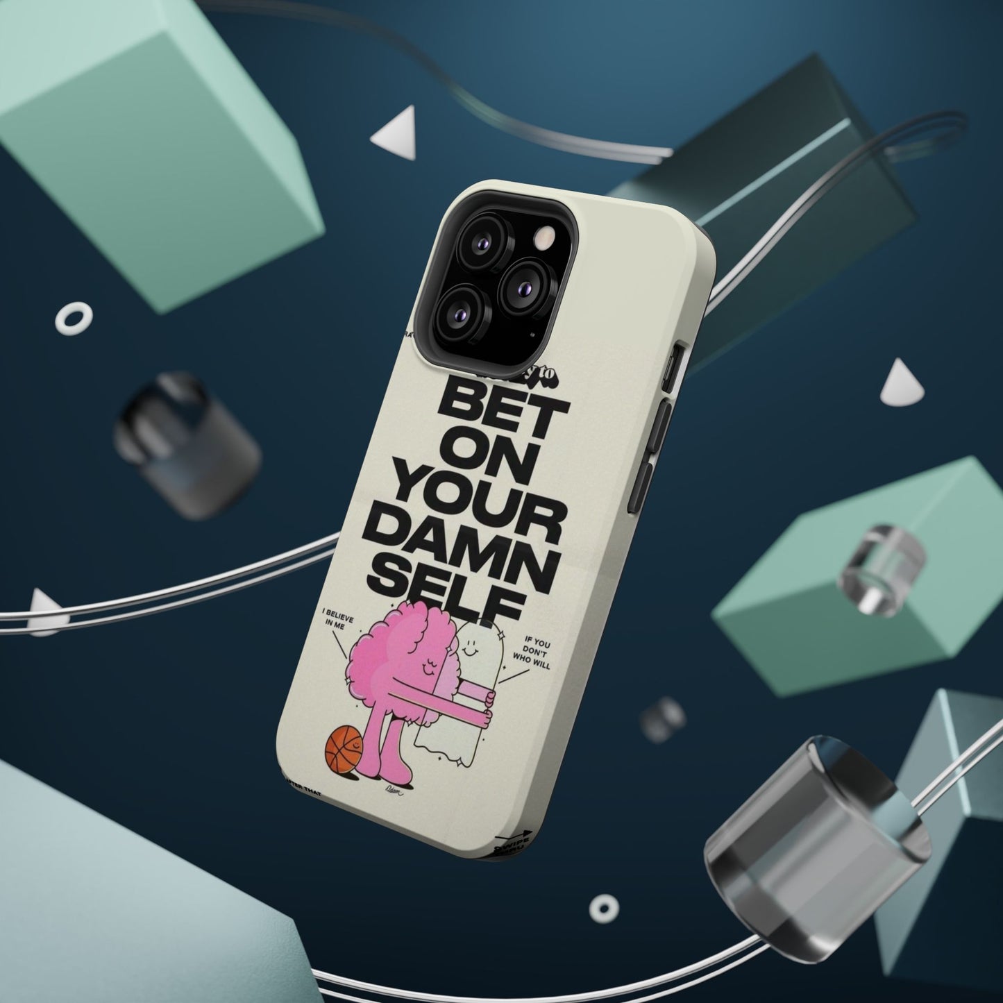 Magnetic Impact-Resistant Case — "Bet On Your Damn Self" Motivational Phone Cover