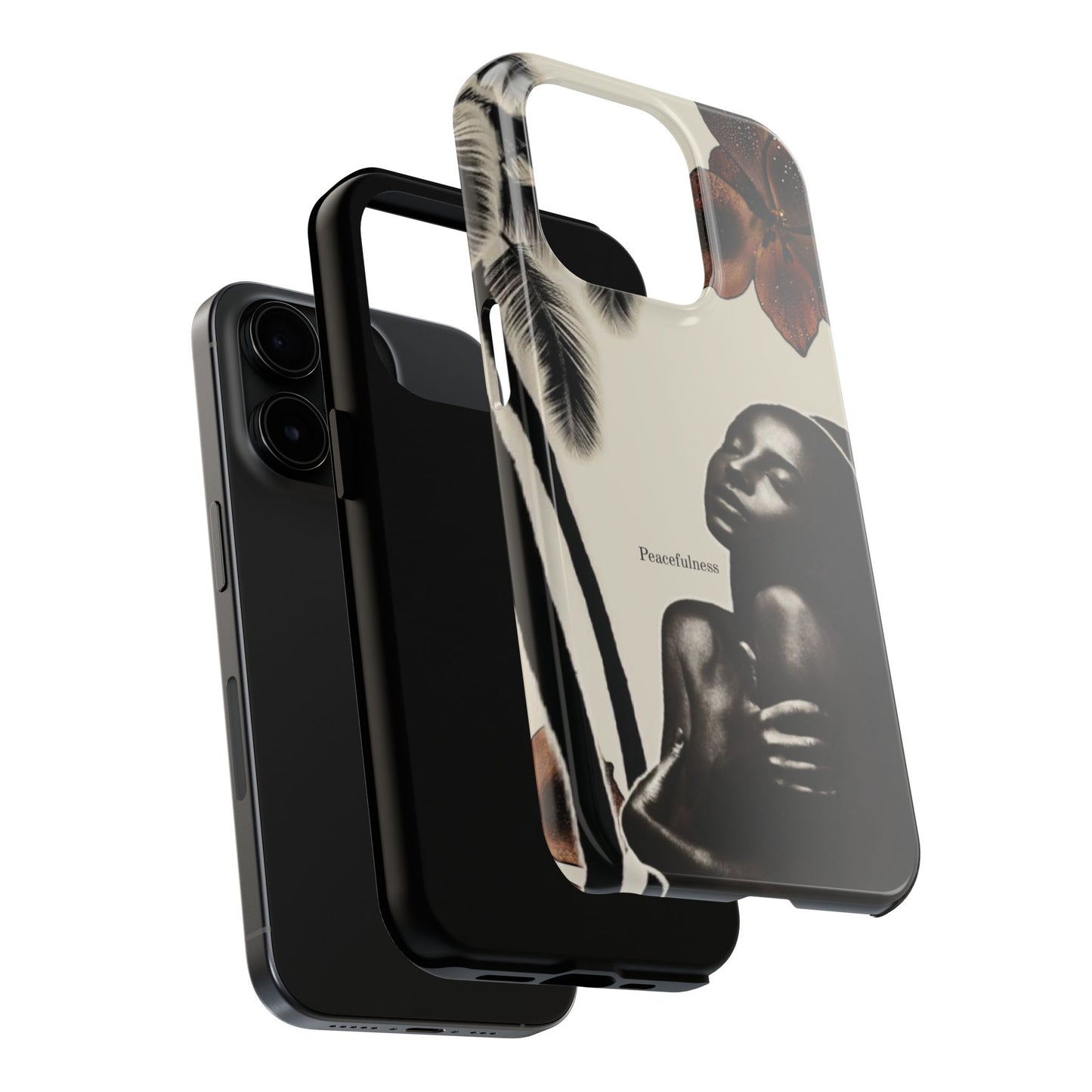 Tough Phone Case — "Peacefulness" Artistic Black Woman Floral Design