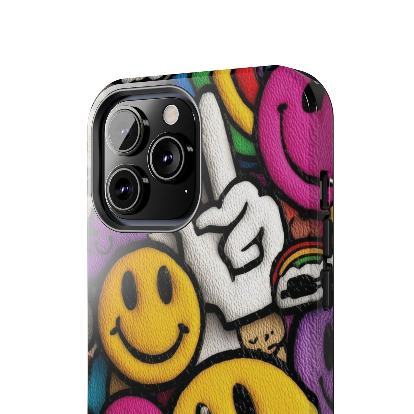 Smiley Graffiti Tough Phone Case – Colorful Urban Art Protection