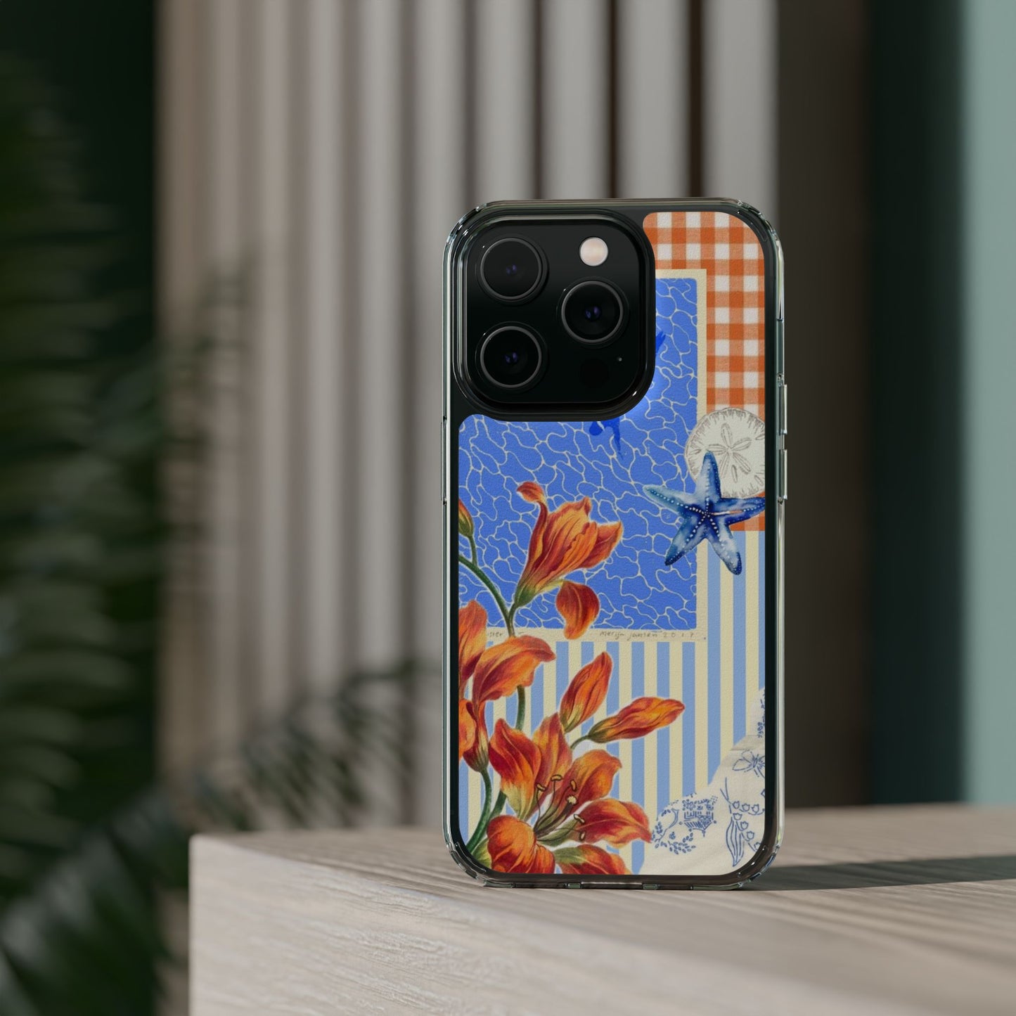 Floral Patchwork Clear Impact-Resistant Phone Case