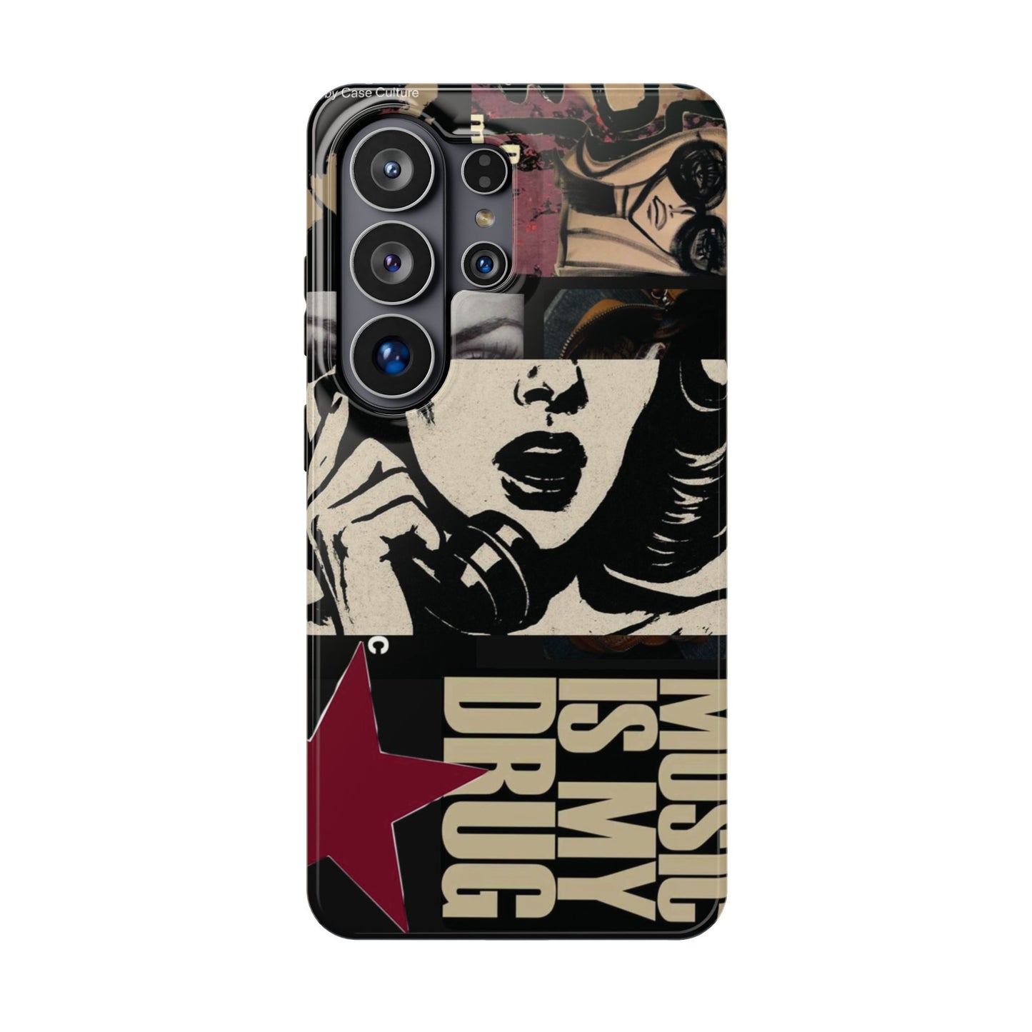 Magnetic Impact Phone Case — Retro Pop Art "Music Is My Drug" Design